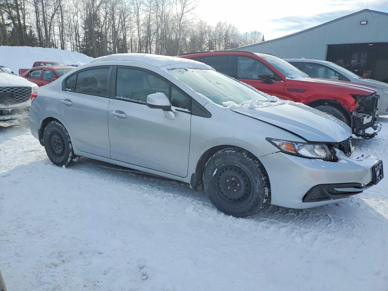 2013 Honda Civic Lx Silver vin: 2HGFB2F56DH042856