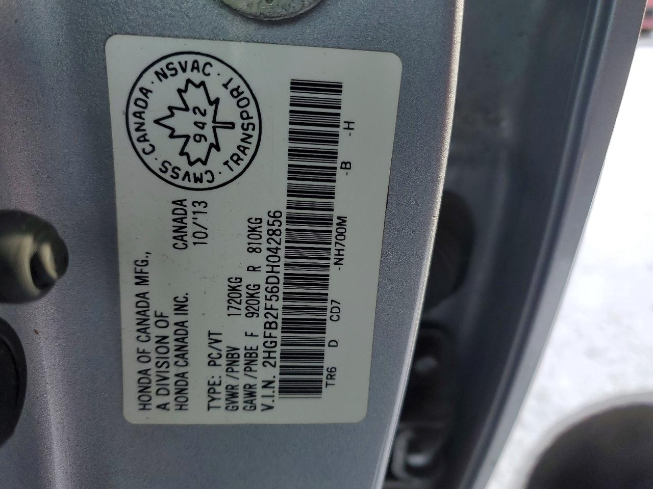 2013 Honda Civic Lx Silver vin: 2HGFB2F56DH042856