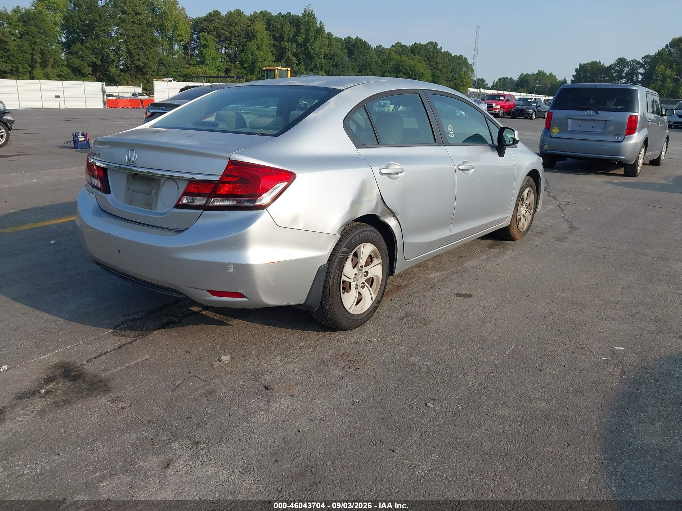 2013 Honda Civic Lx Silver vin: 2HGFB2F56DH501948