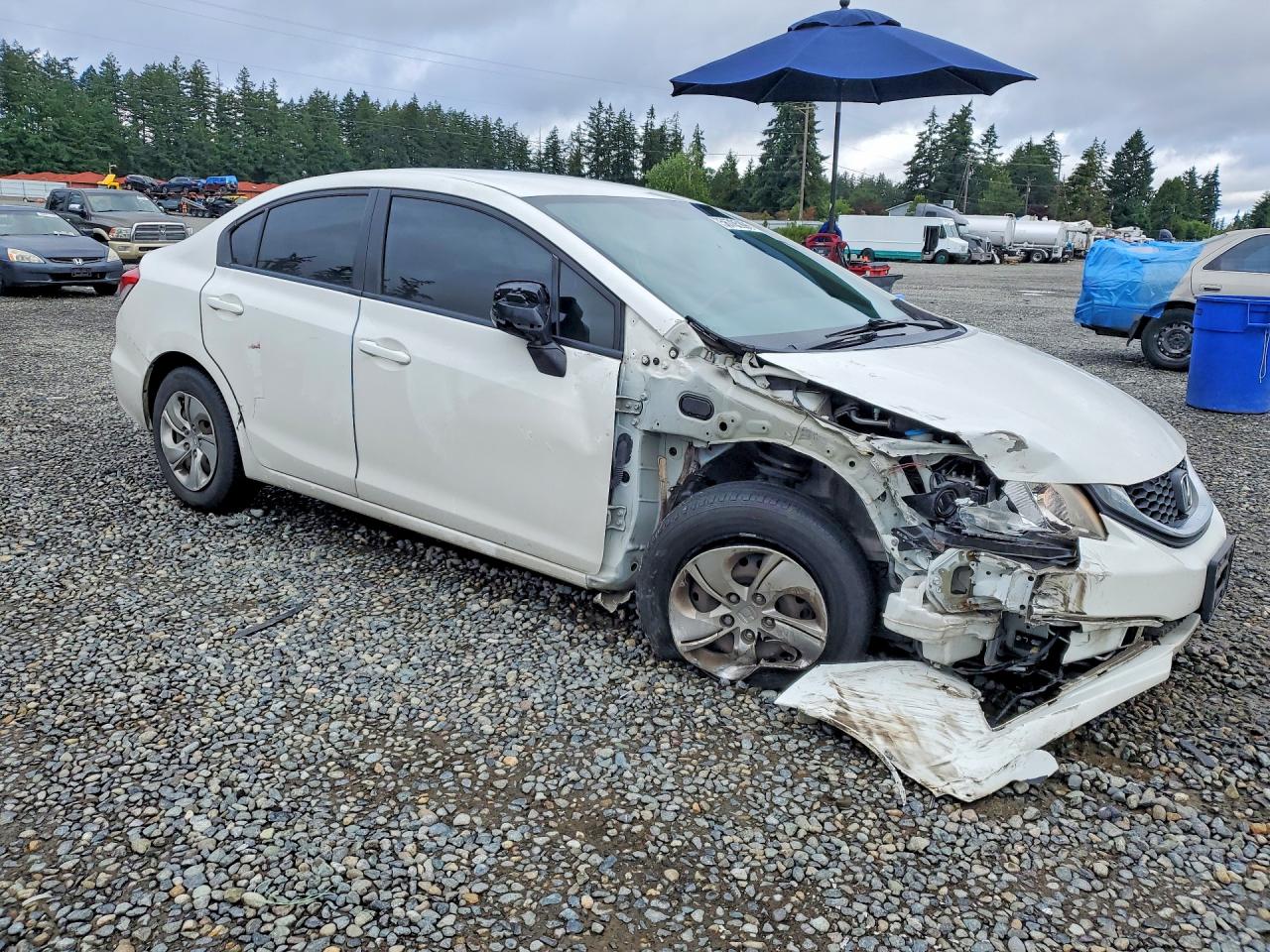 2013 Honda Civic Lx White vin: 2HGFB2F56DH505059