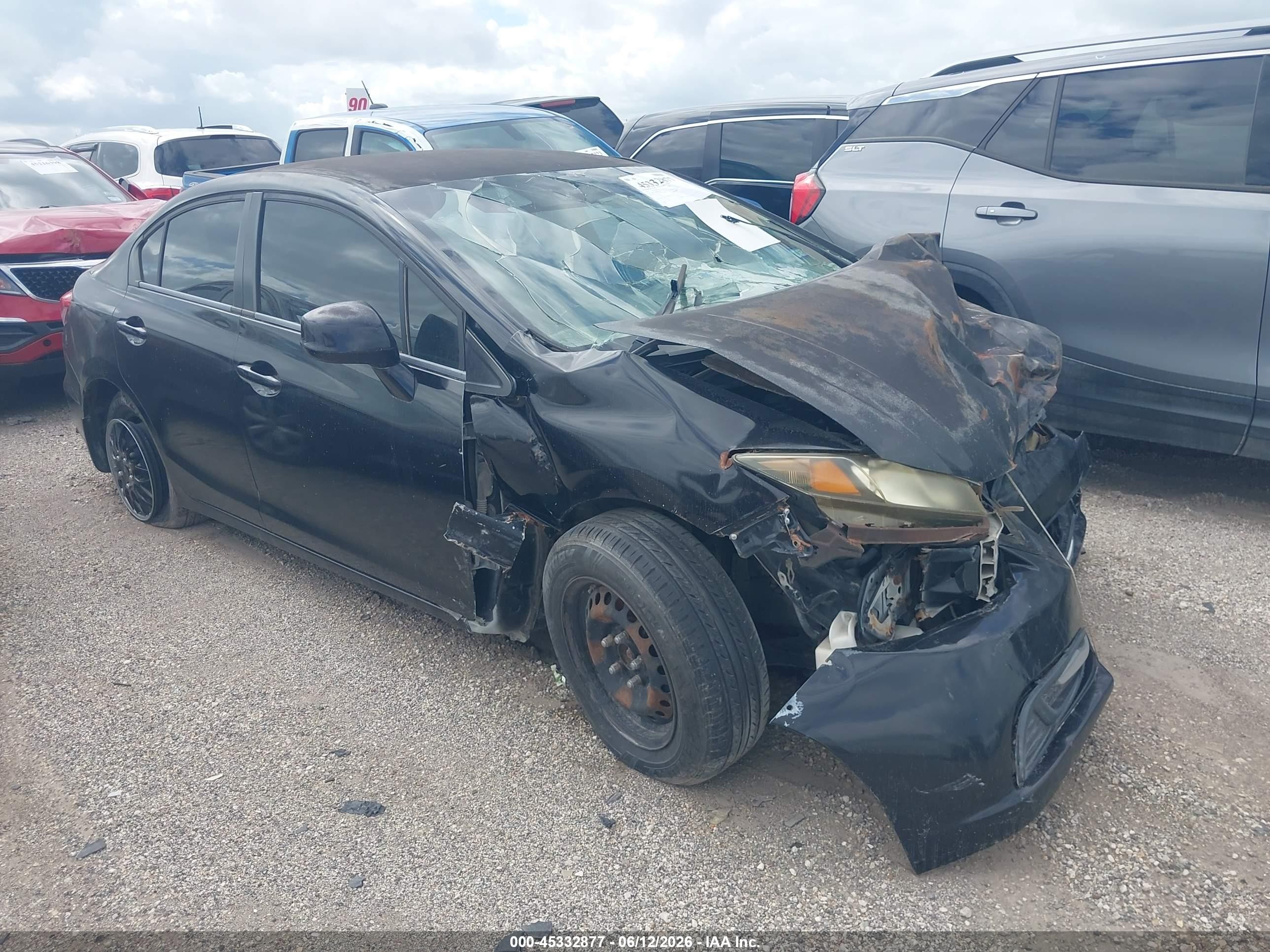 2013 Honda Civic Lx Black vin: 2HGFB2F56DH508401