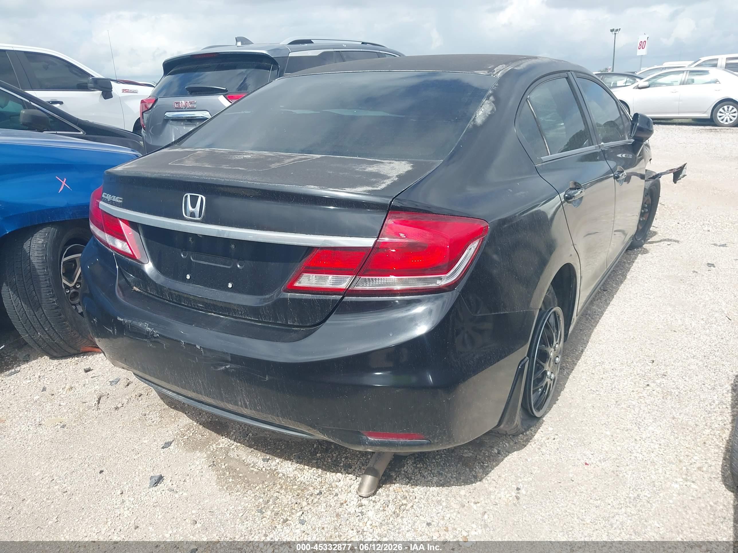 2013 Honda Civic Lx Black vin: 2HGFB2F56DH508401