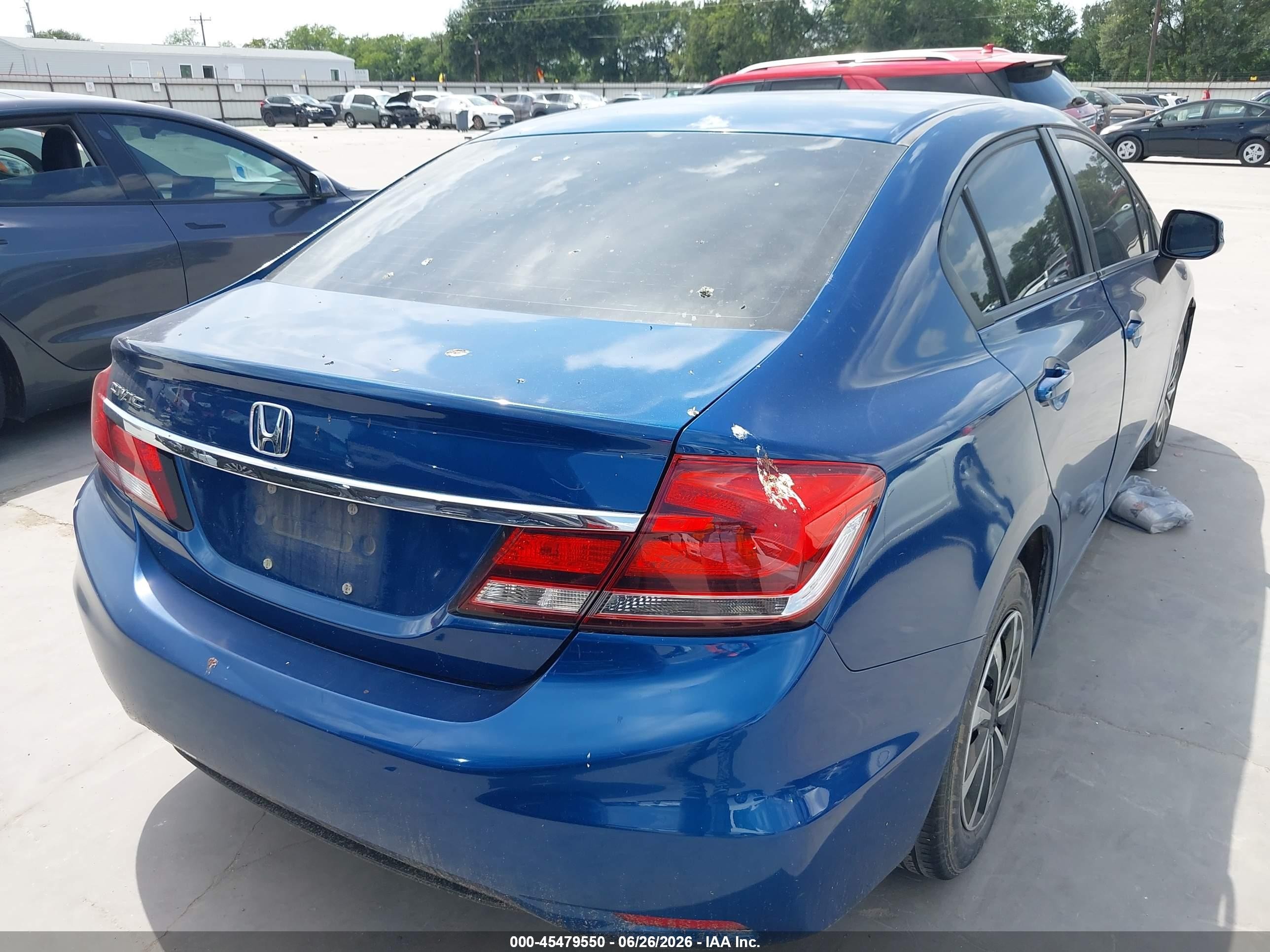 2013 Honda Civic Lx Blue vin: 2HGFB2F56DH526154