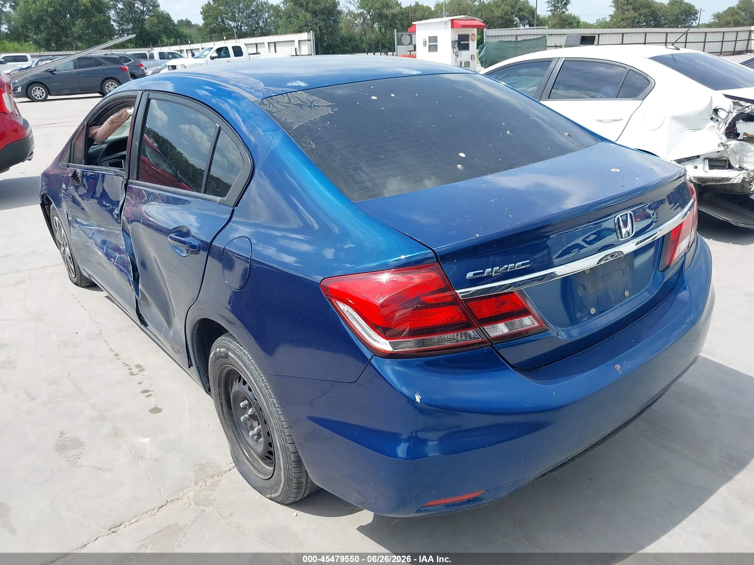 2013 Honda Civic Lx Blue vin: 2HGFB2F56DH526154
