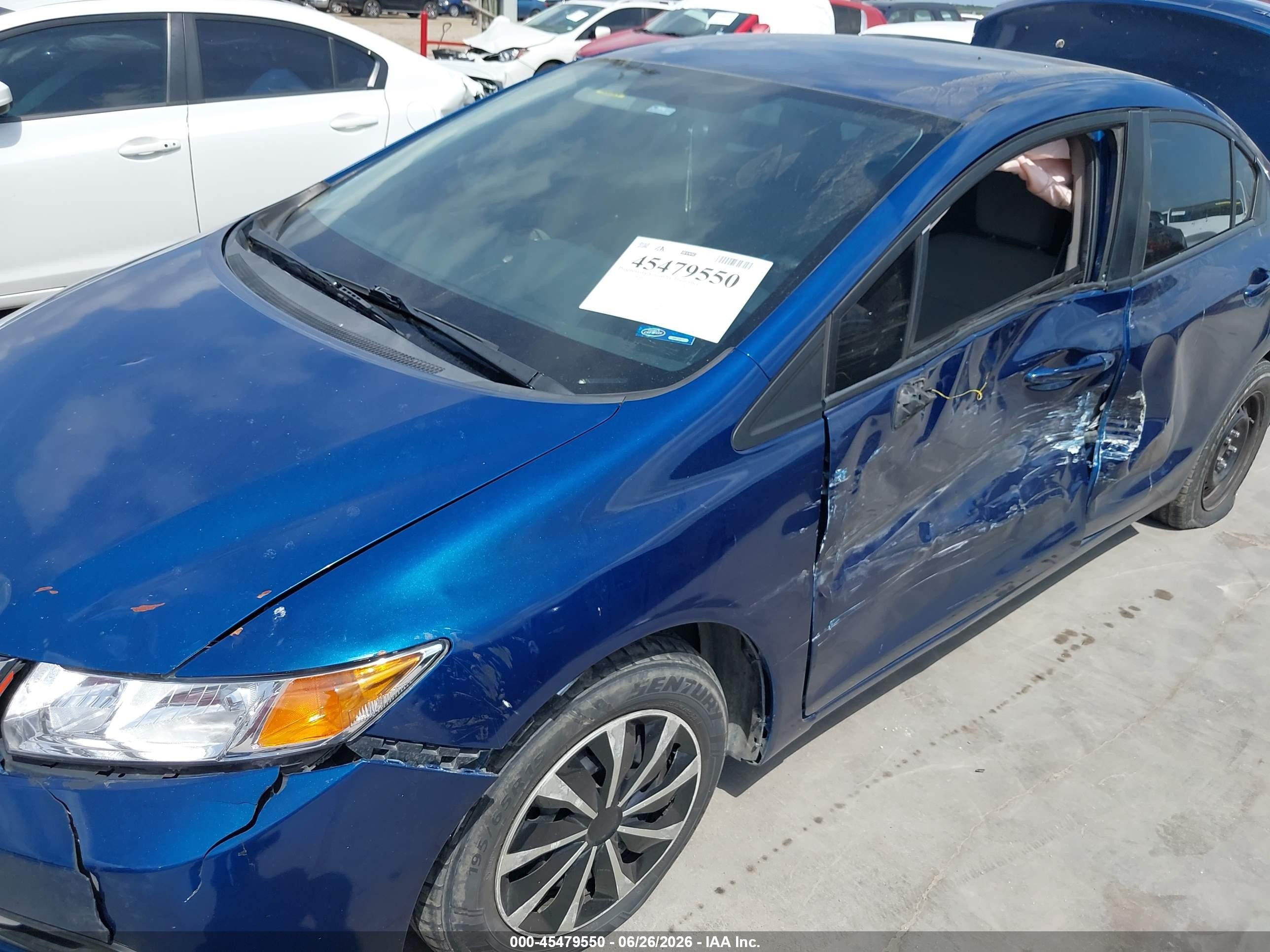 2013 Honda Civic Lx Blue vin: 2HGFB2F56DH526154