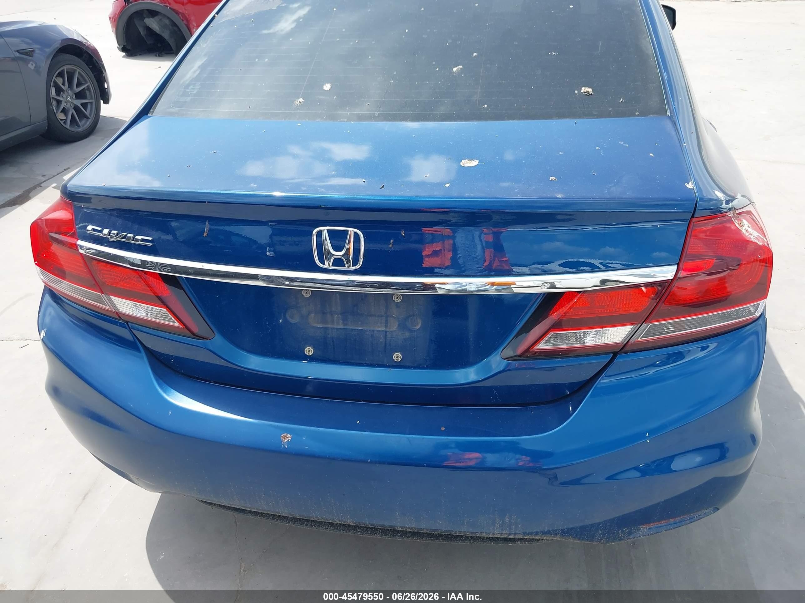 2013 Honda Civic Lx Blue vin: 2HGFB2F56DH526154