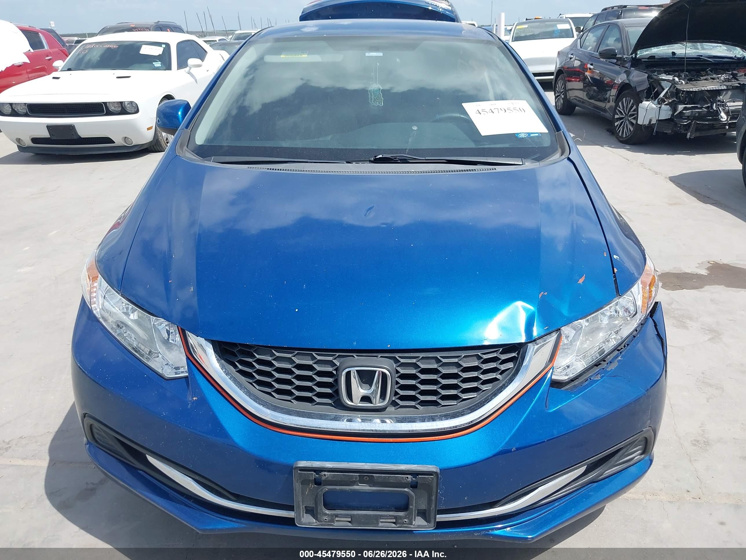 2013 Honda Civic Lx Blue vin: 2HGFB2F56DH526154