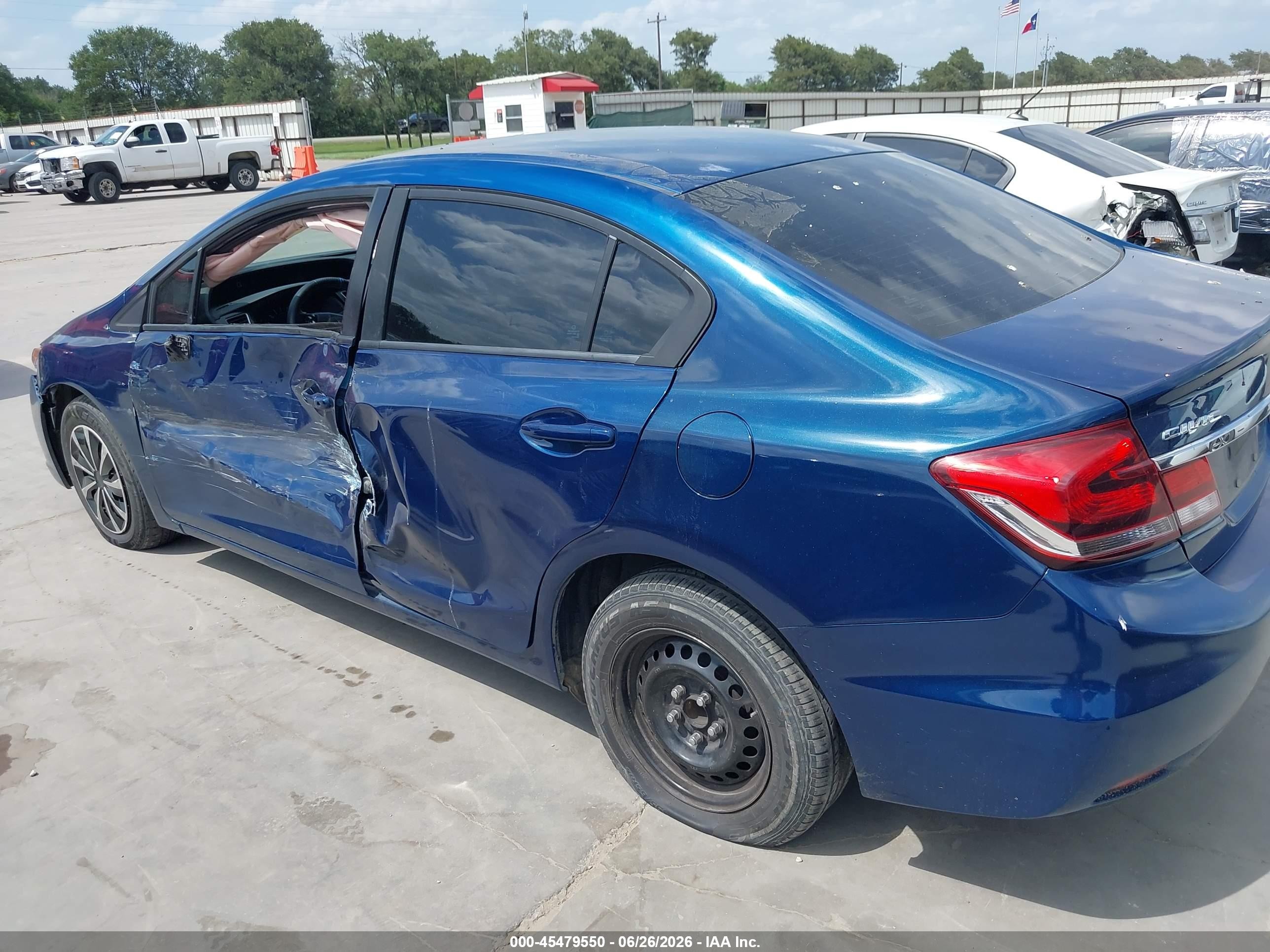 2013 Honda Civic Lx Blue vin: 2HGFB2F56DH526154