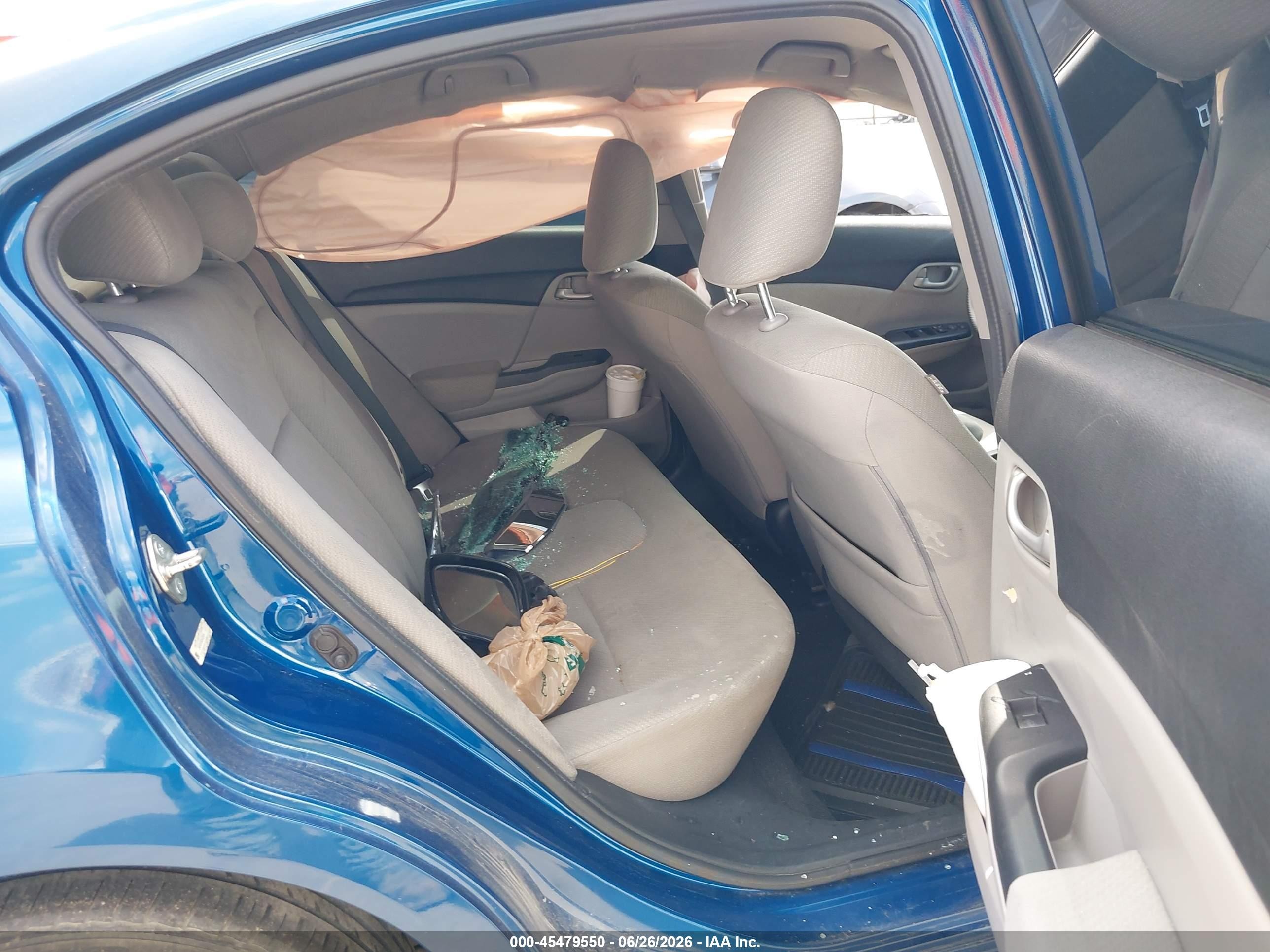 2013 Honda Civic Lx Blue vin: 2HGFB2F56DH526154