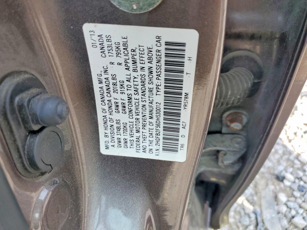 2013 Honda Civic Lx Silver vin: 2HGFB2F56DH530012