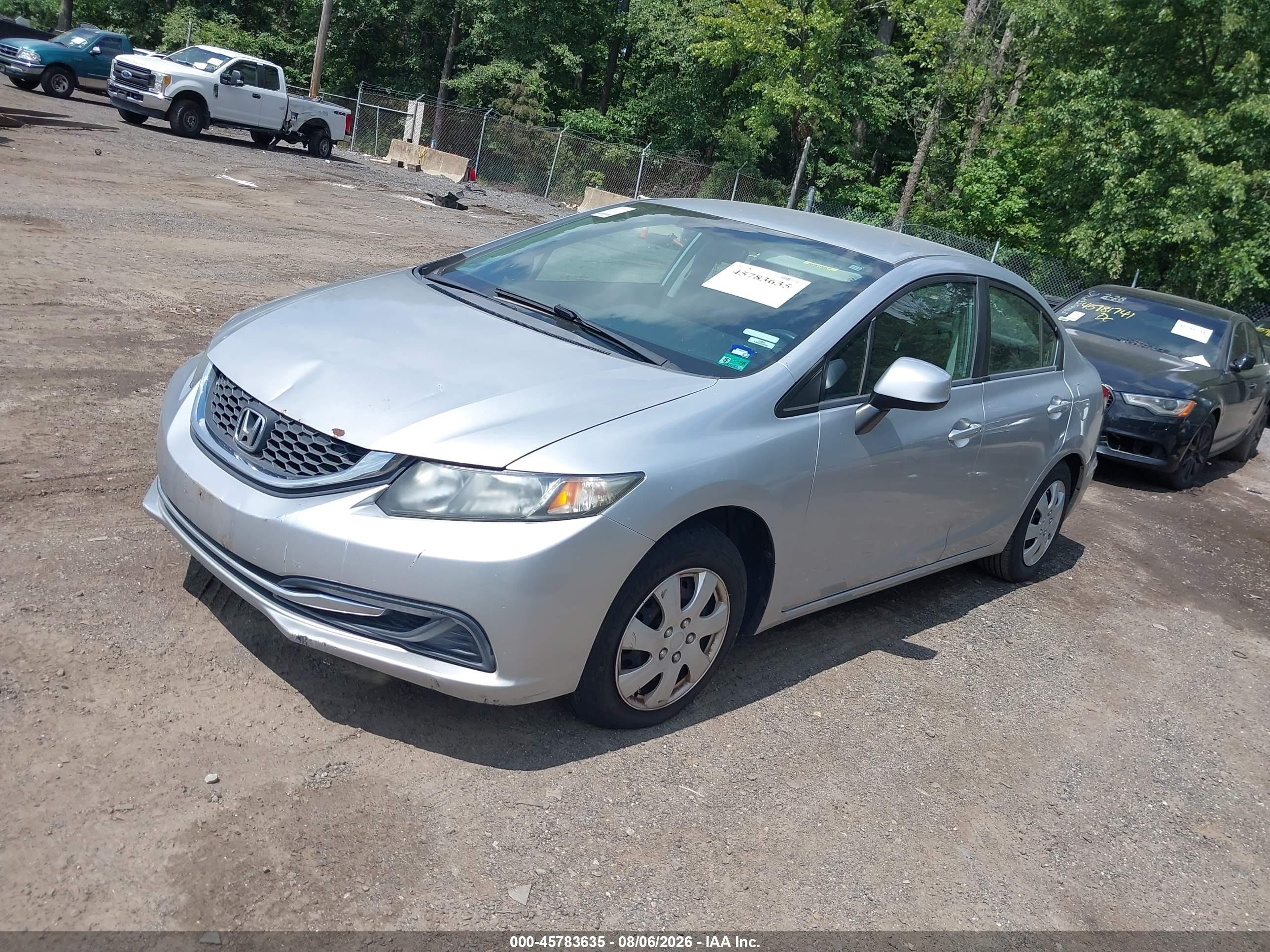 2013 Honda Civic Lx Silver vin: 2HGFB2F56DH530737