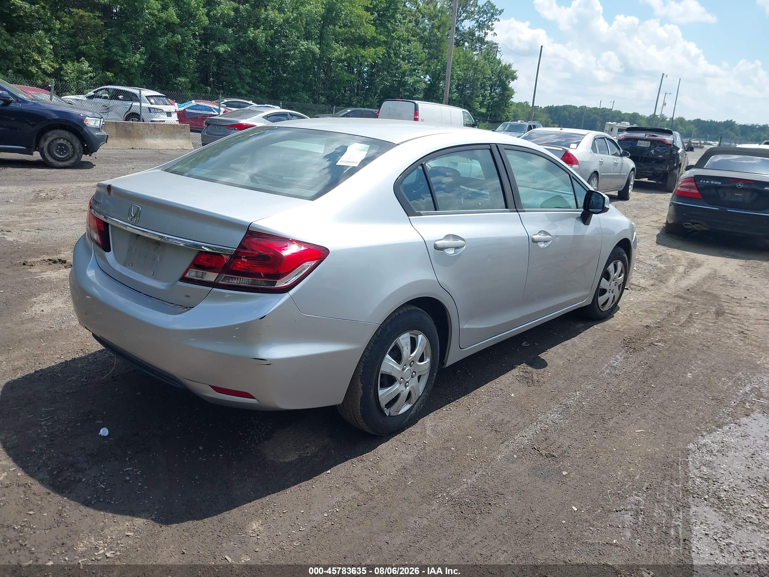 2013 Honda Civic Lx Silver vin: 2HGFB2F56DH530737