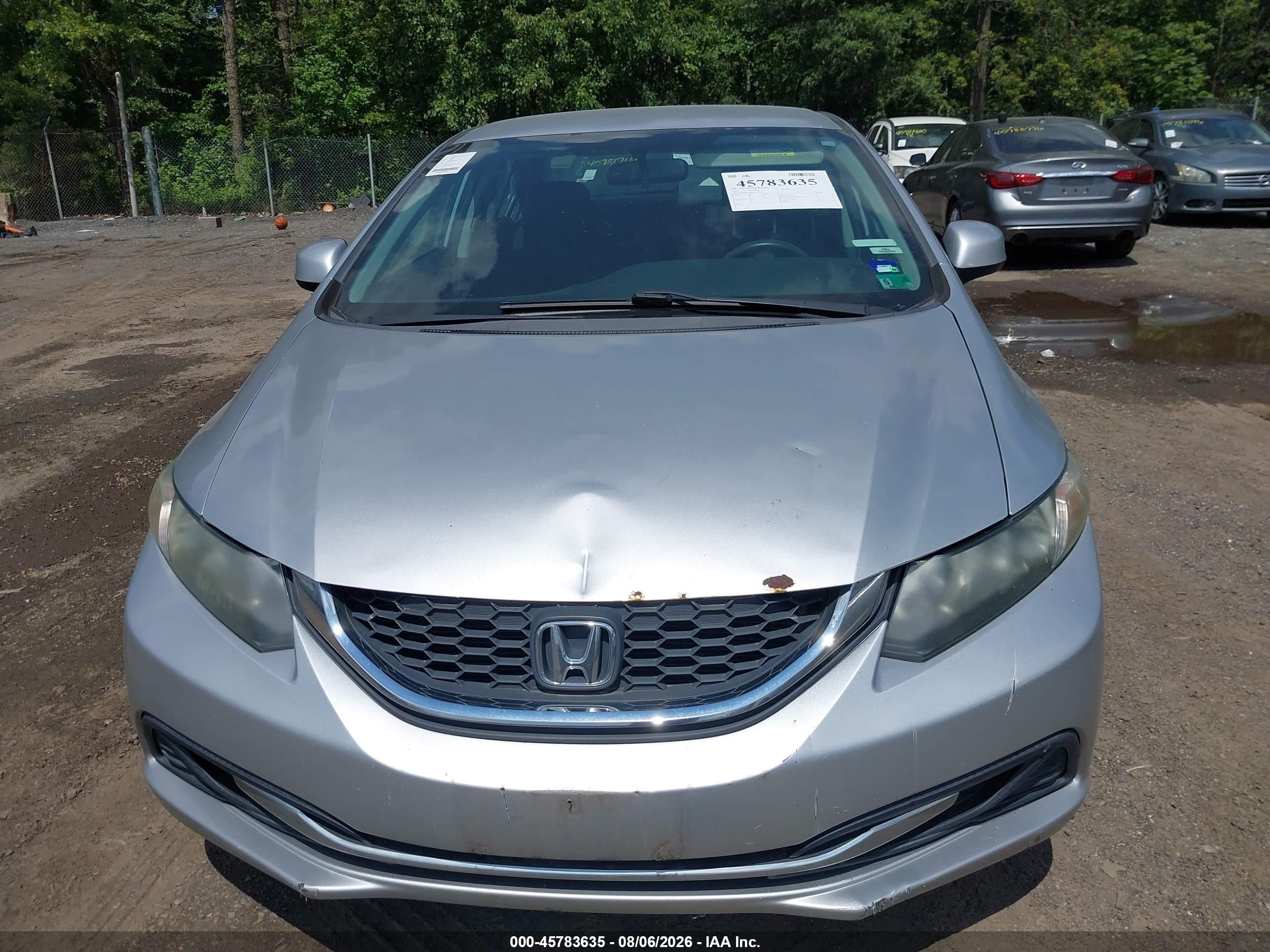 2013 Honda Civic Lx Silver vin: 2HGFB2F56DH530737
