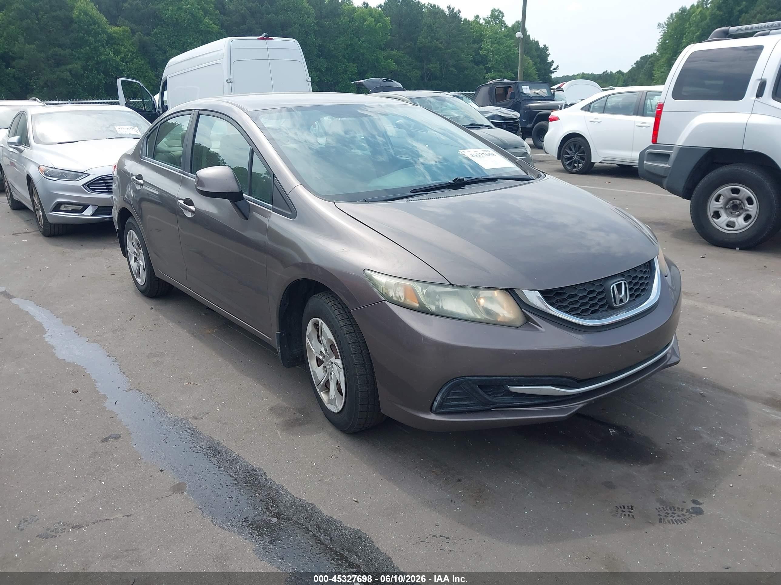 2013 Honda Civic Lx Brown vin: 2HGFB2F56DH534139