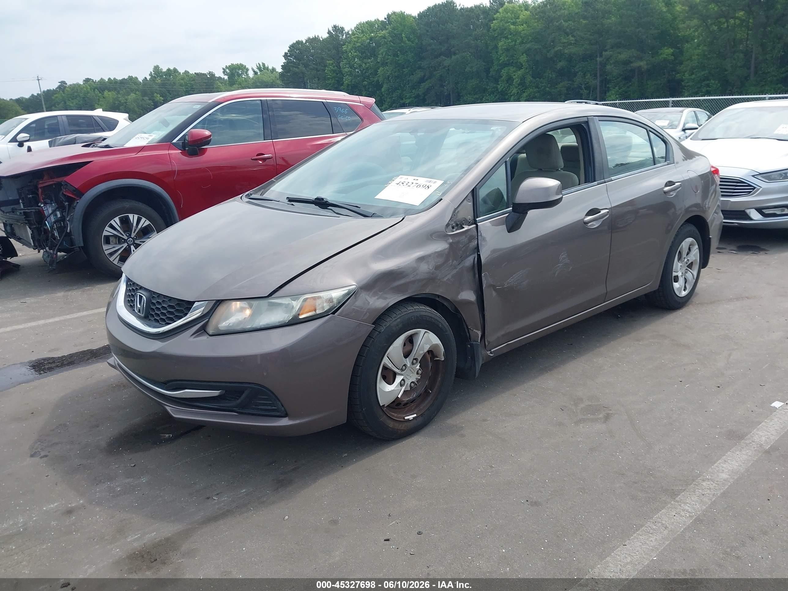 2013 Honda Civic Lx Brown vin: 2HGFB2F56DH534139