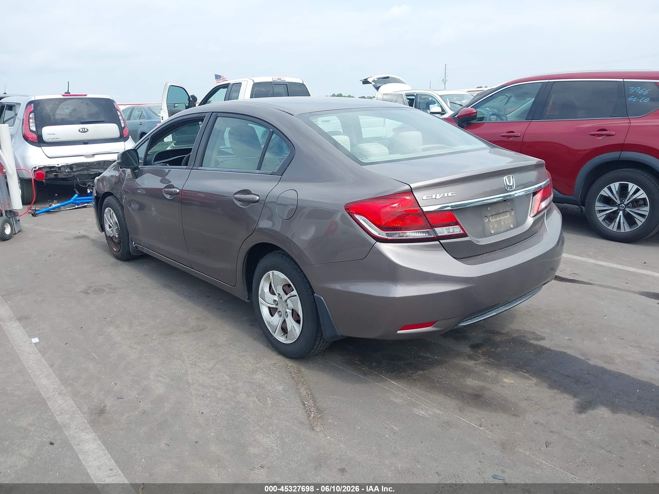 2013 Honda Civic Lx Brown vin: 2HGFB2F56DH534139