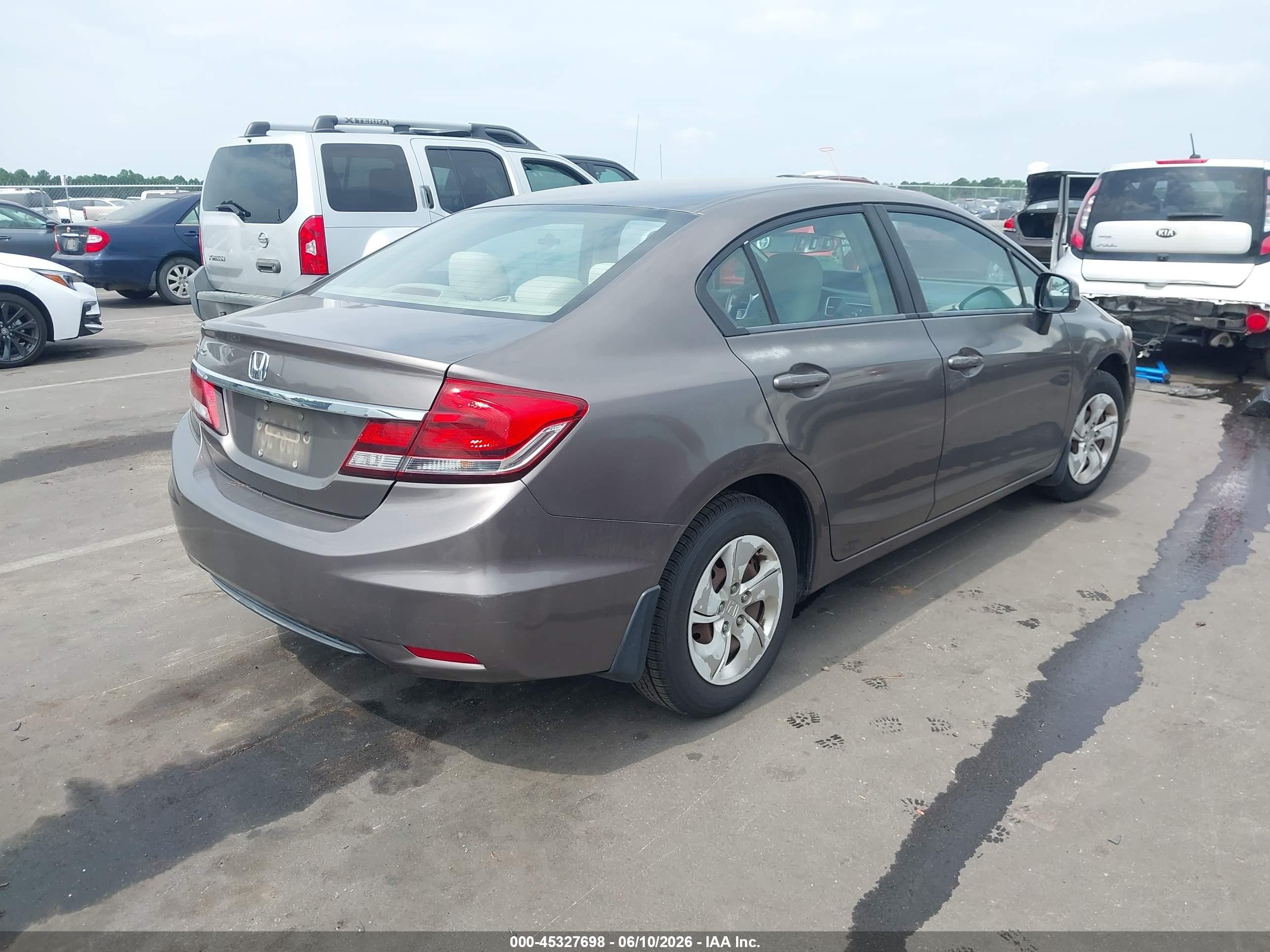 2013 Honda Civic Lx Brown vin: 2HGFB2F56DH534139