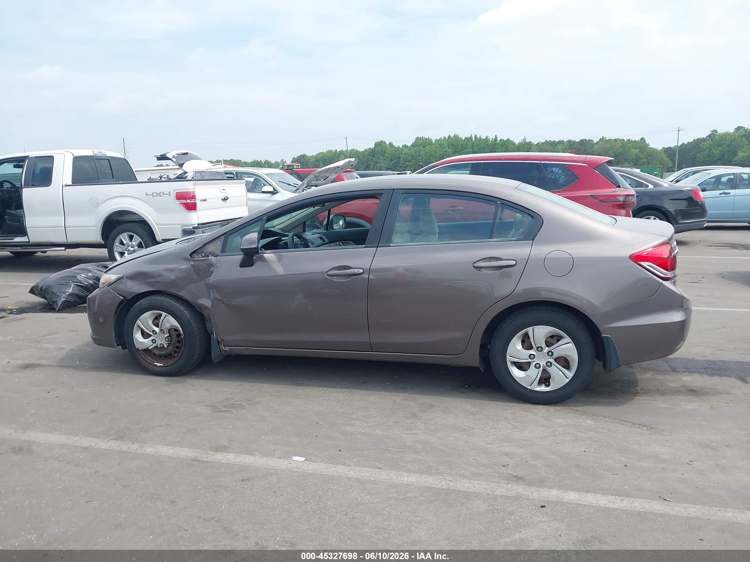 2013 Honda Civic Lx Brown vin: 2HGFB2F56DH534139