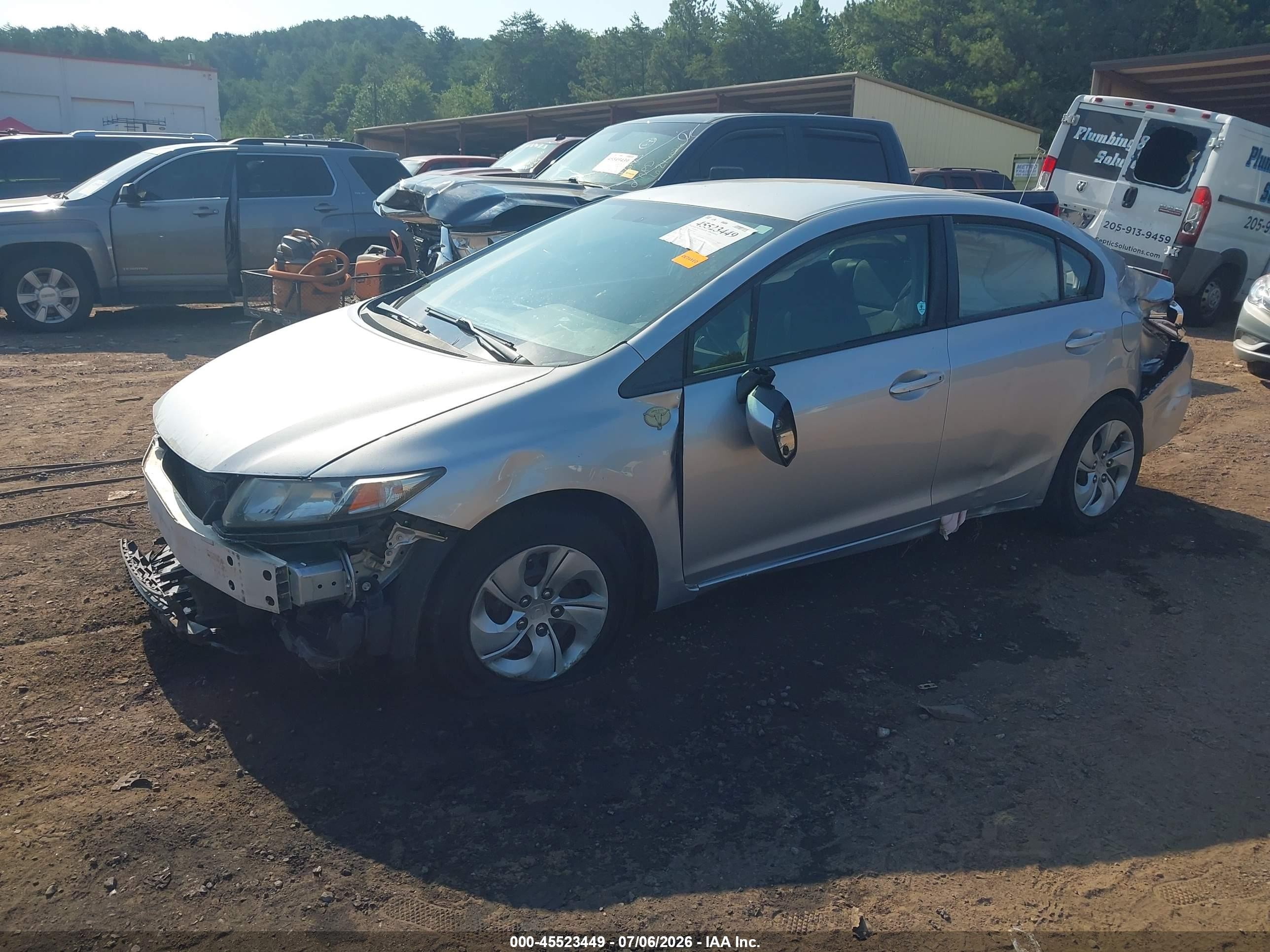 2013 Honda Civic Lx Gray vin: 2HGFB2F56DH554567