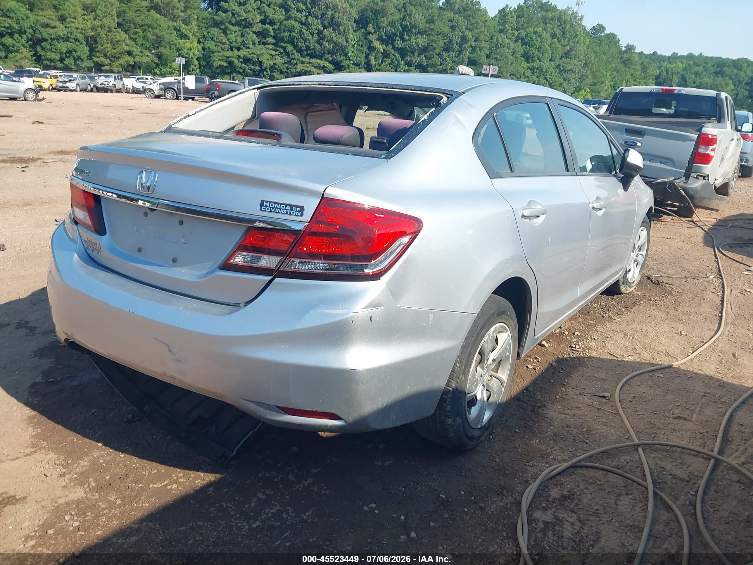 2013 Honda Civic Lx Gray vin: 2HGFB2F56DH554567