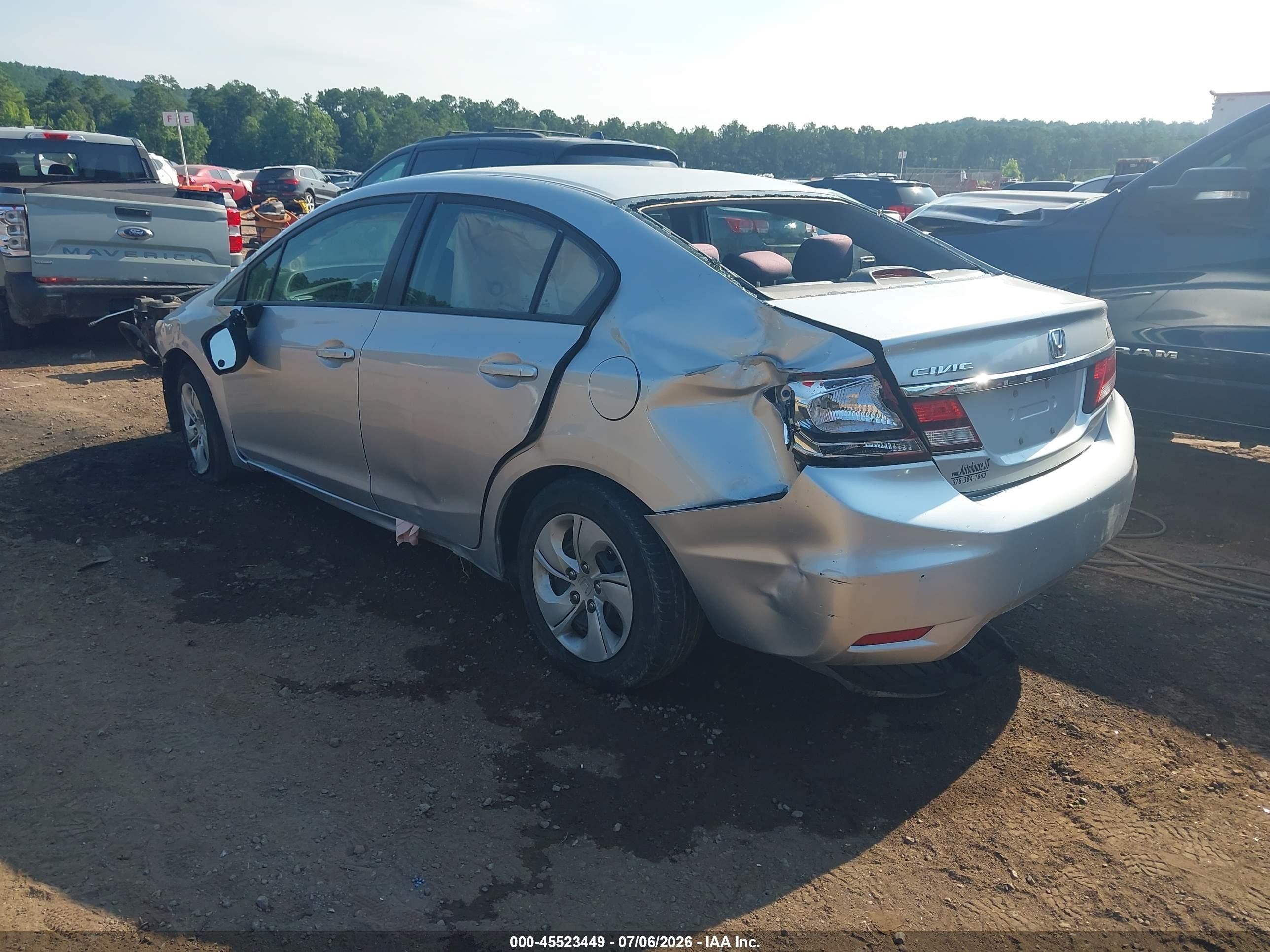 2013 Honda Civic Lx Gray vin: 2HGFB2F56DH554567