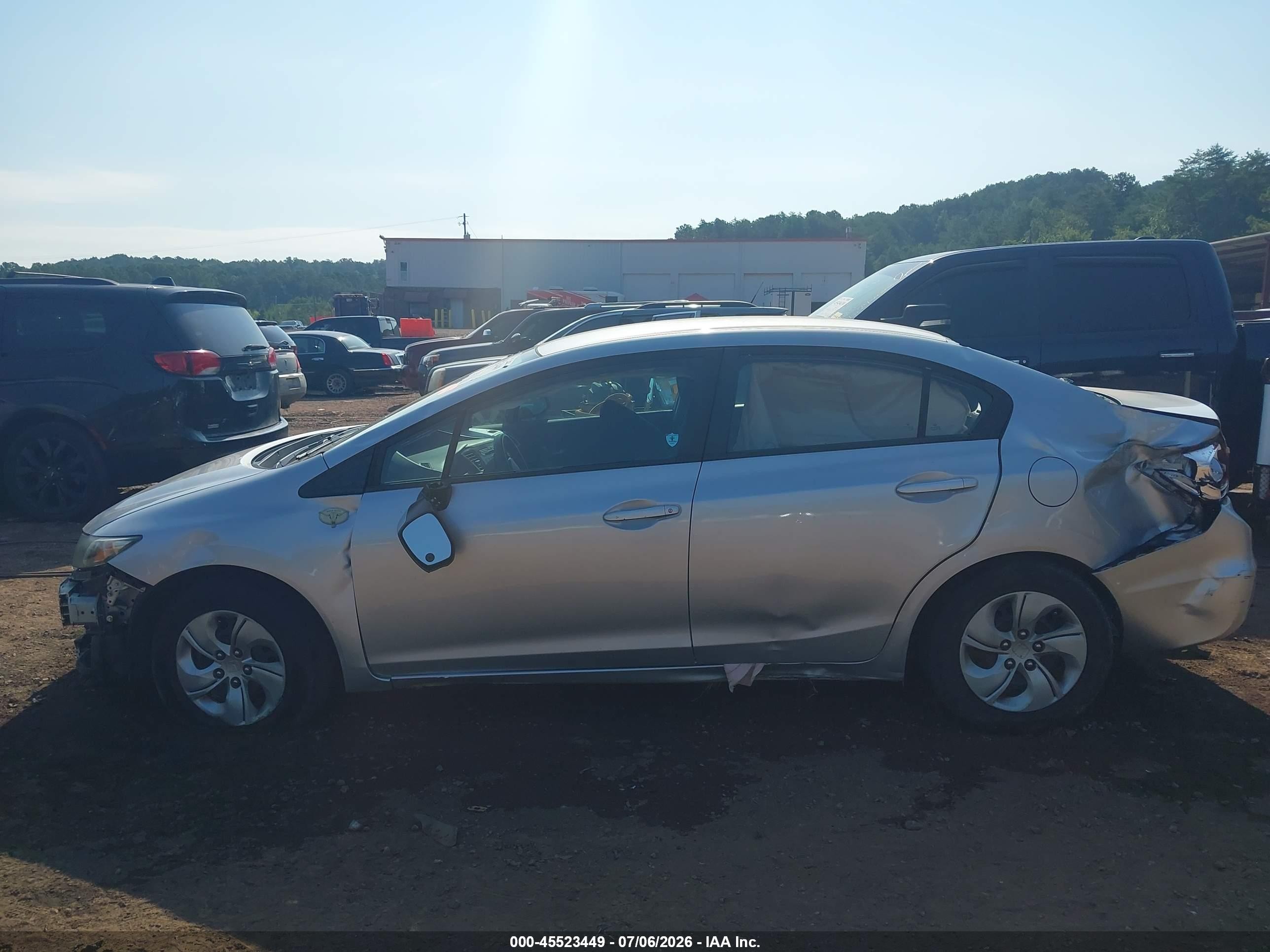 2013 Honda Civic Lx Gray vin: 2HGFB2F56DH554567