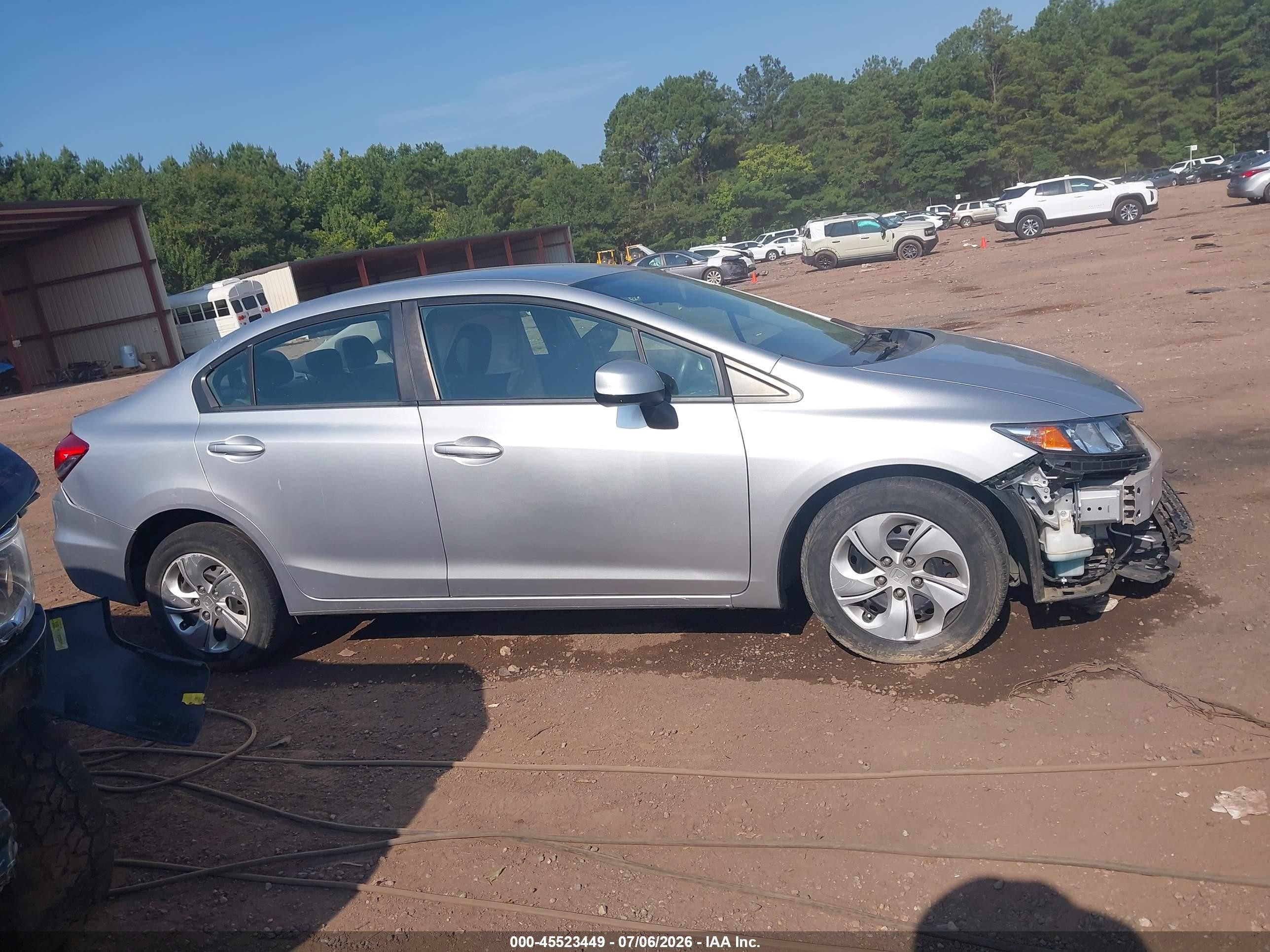 2013 Honda Civic Lx Gray vin: 2HGFB2F56DH554567