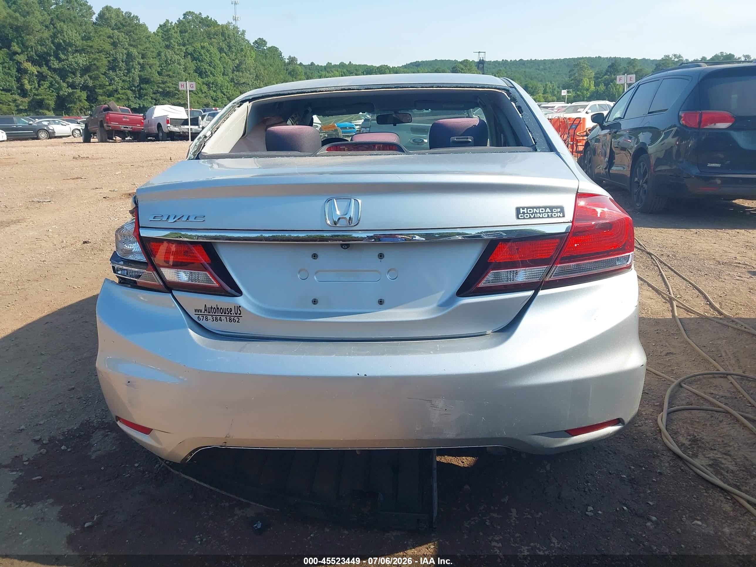 2013 Honda Civic Lx Gray vin: 2HGFB2F56DH554567