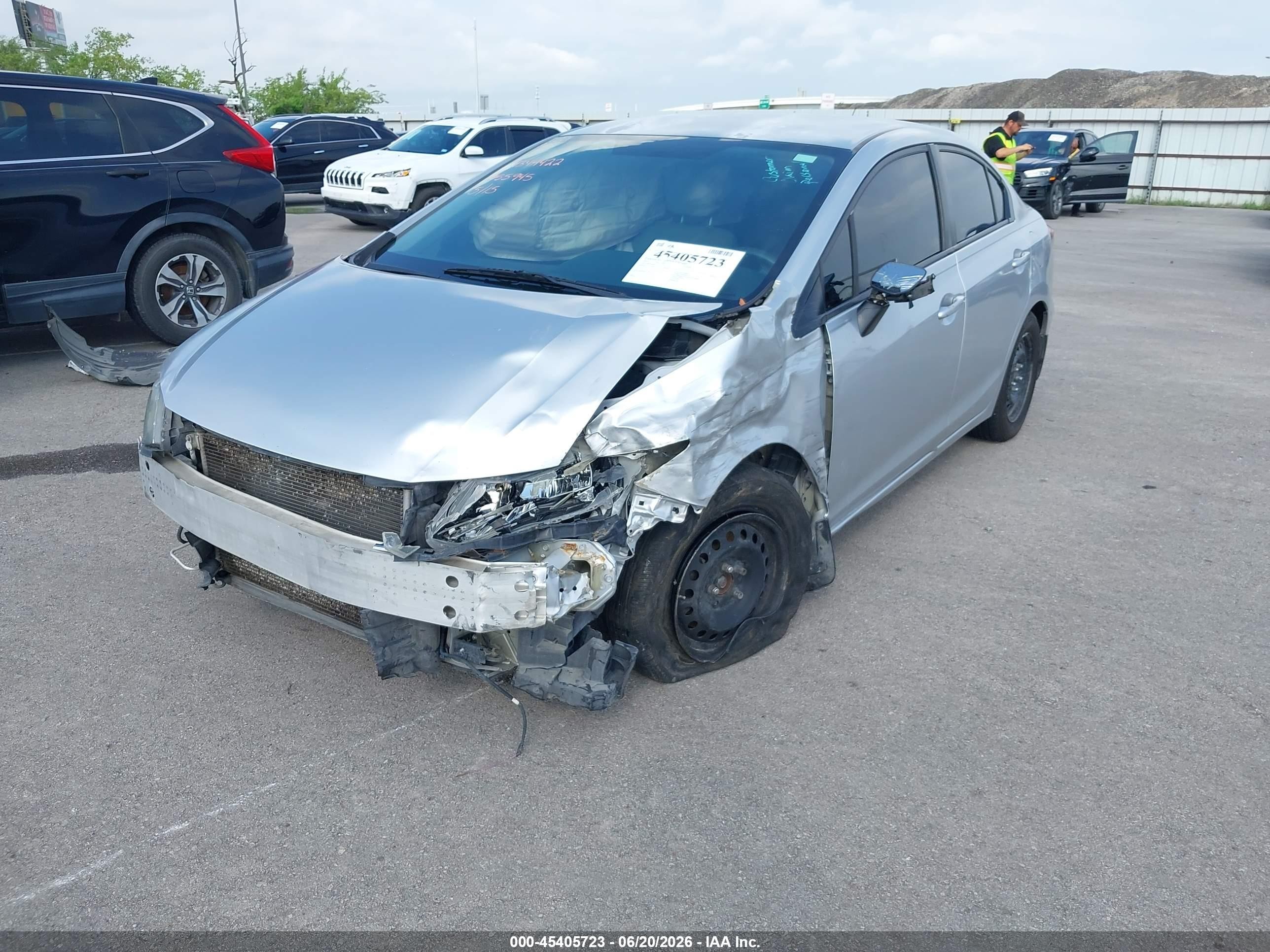 2013 Honda Civic Lx Silver vin: 2HGFB2F56DH555945