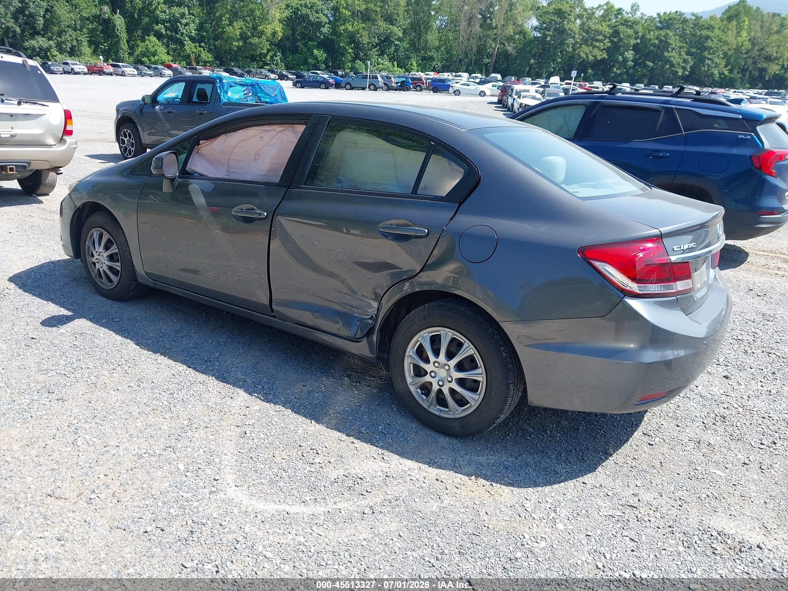 2013 Honda Civic Lx Gray vin: 2HGFB2F56DH576889