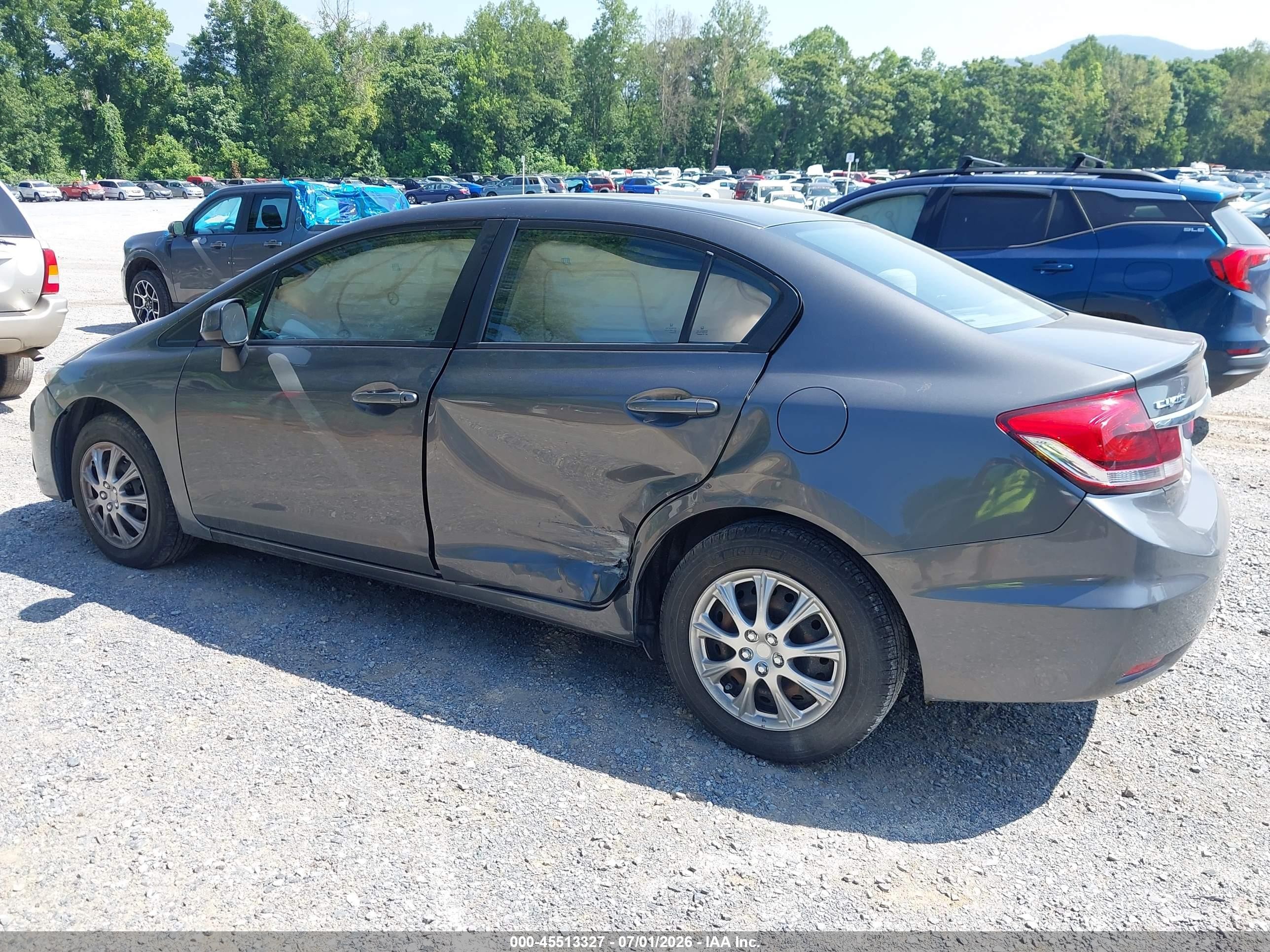 2013 Honda Civic Lx Gray vin: 2HGFB2F56DH576889