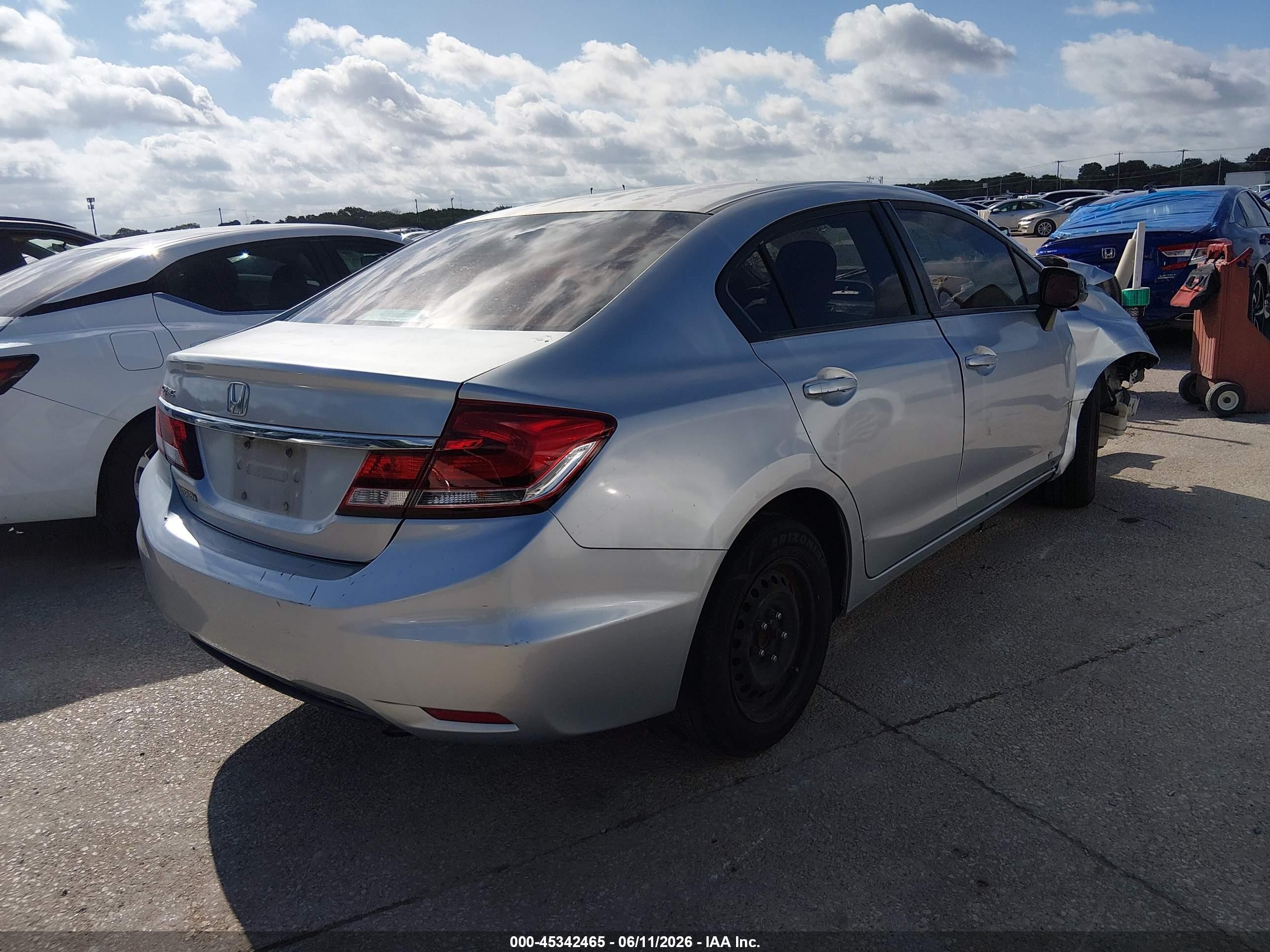 2013 Honda Civic Lx Gray vin: 2HGFB2F56DH579453