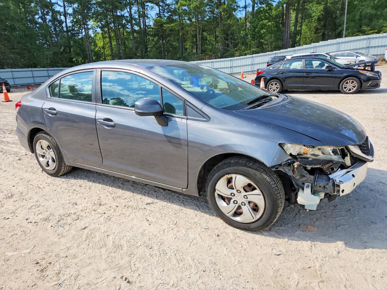 2013 Honda Civic Lx Gray vin: 2HGFB2F56DH581414