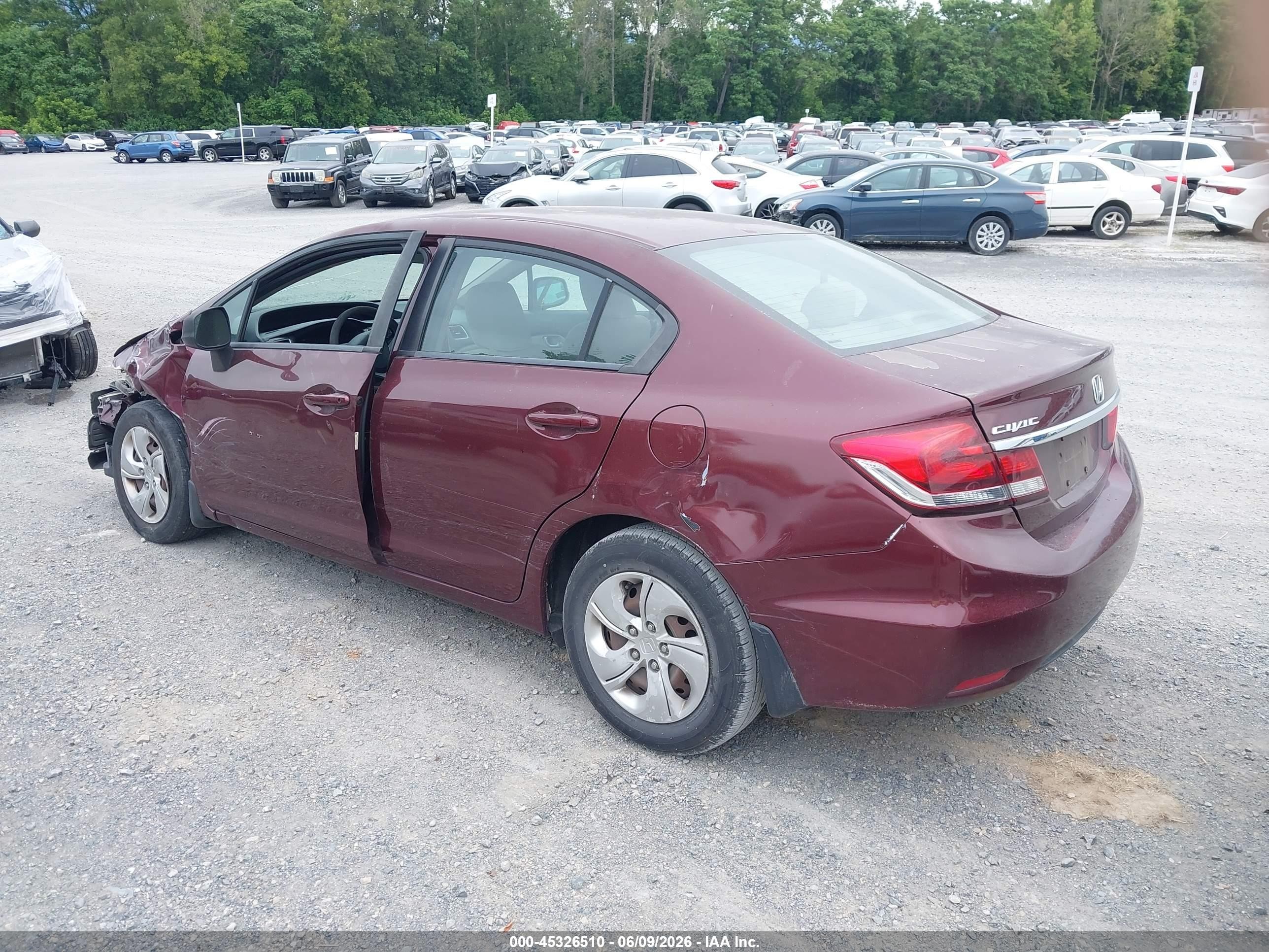2013 Honda Civic Lx Red vin: 2HGFB2F56DH583258