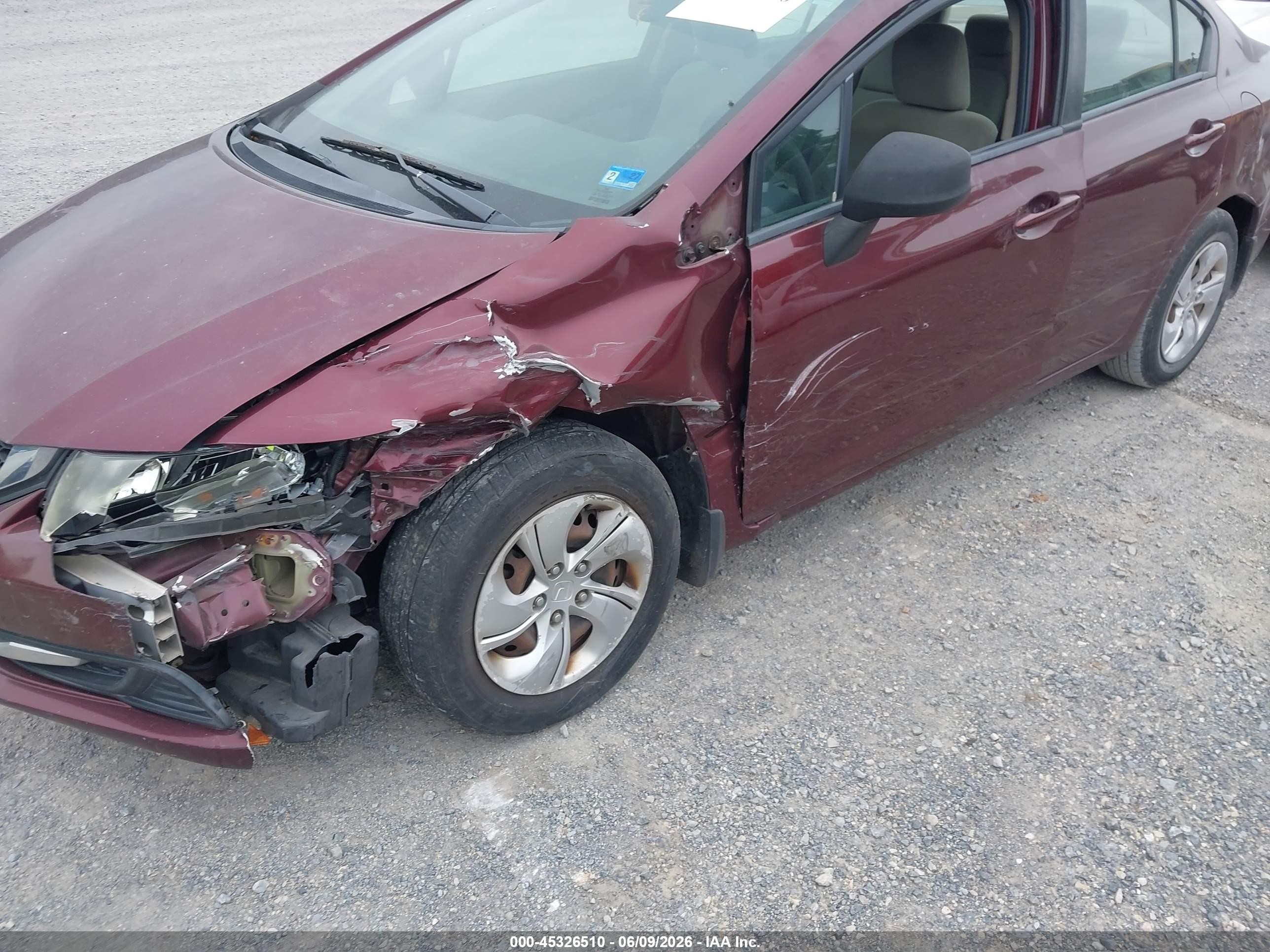 2013 Honda Civic Lx Red vin: 2HGFB2F56DH583258