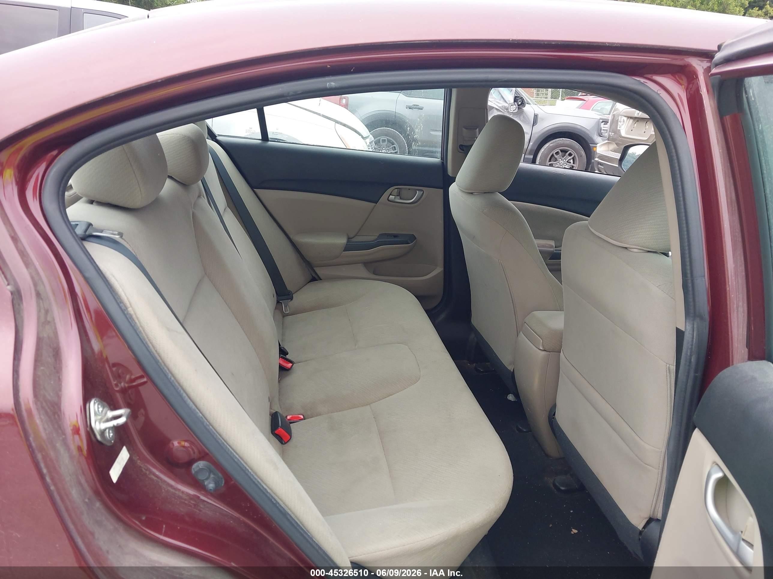 2013 Honda Civic Lx Red vin: 2HGFB2F56DH583258