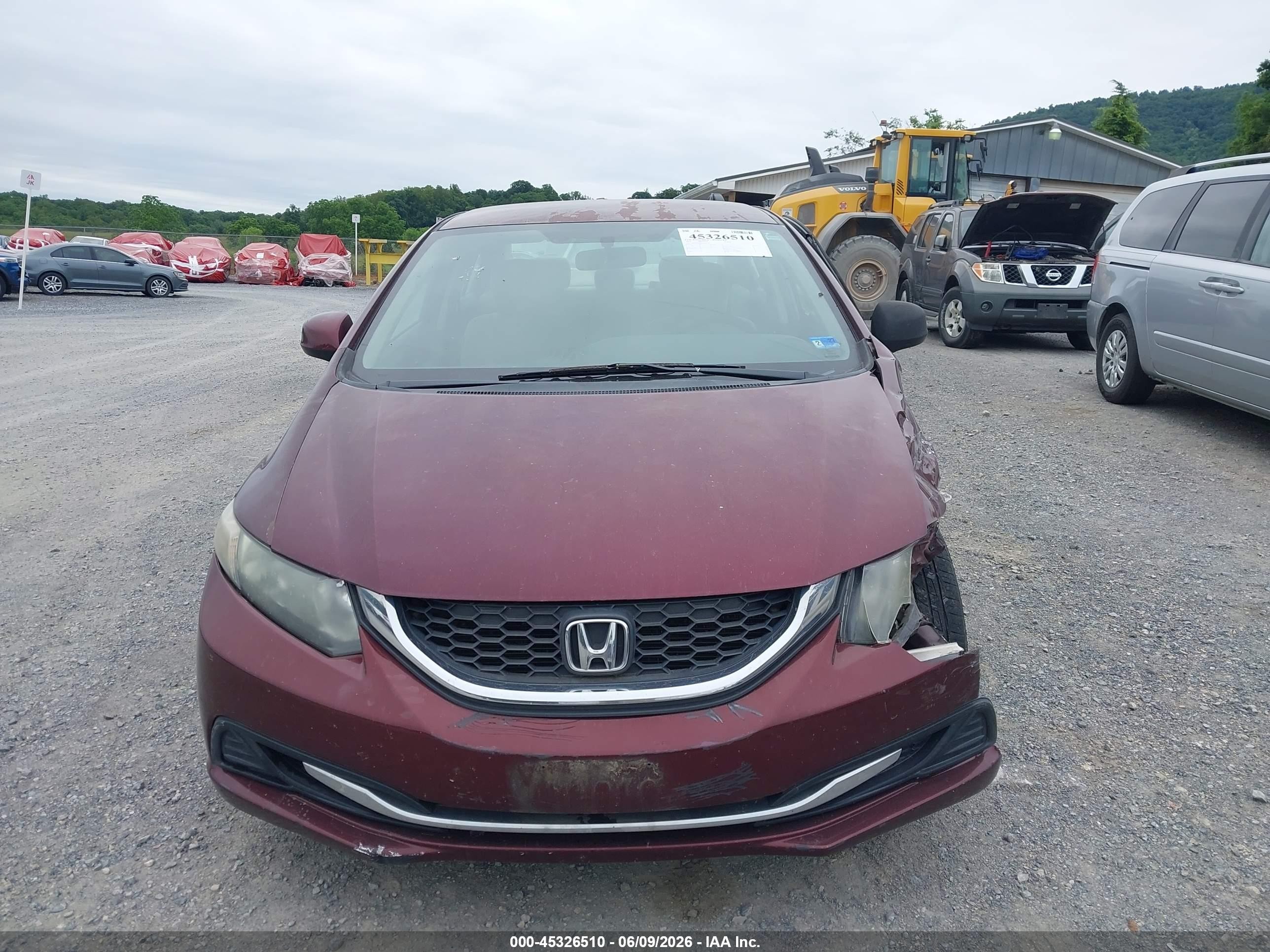 2013 Honda Civic Lx Red vin: 2HGFB2F56DH583258