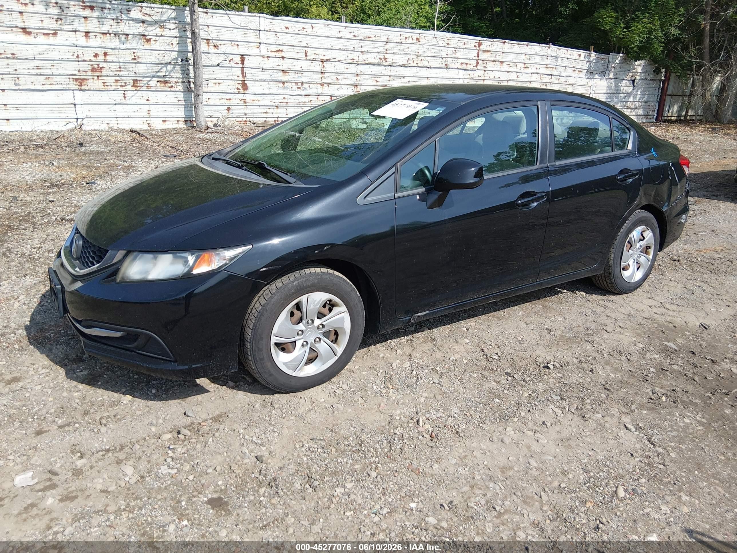 2013 Honda Civic Lx Black vin: 2HGFB2F56DH584605