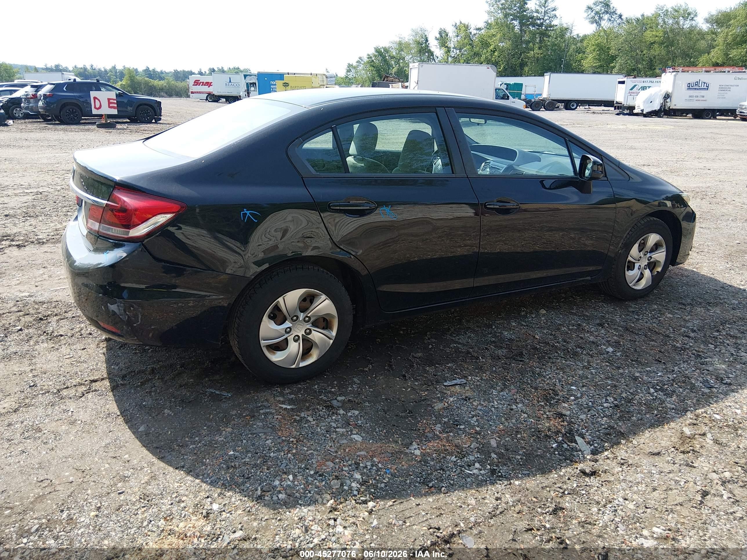 2013 Honda Civic Lx Black vin: 2HGFB2F56DH584605