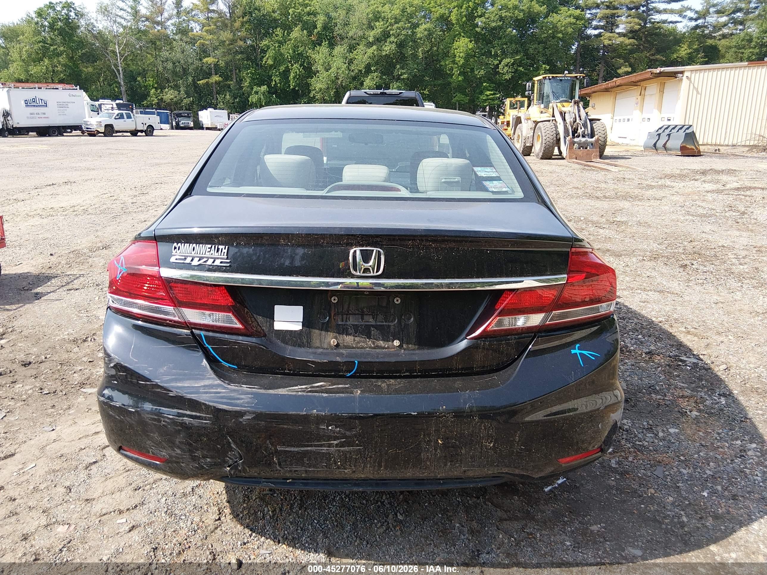 2013 Honda Civic Lx Black vin: 2HGFB2F56DH584605