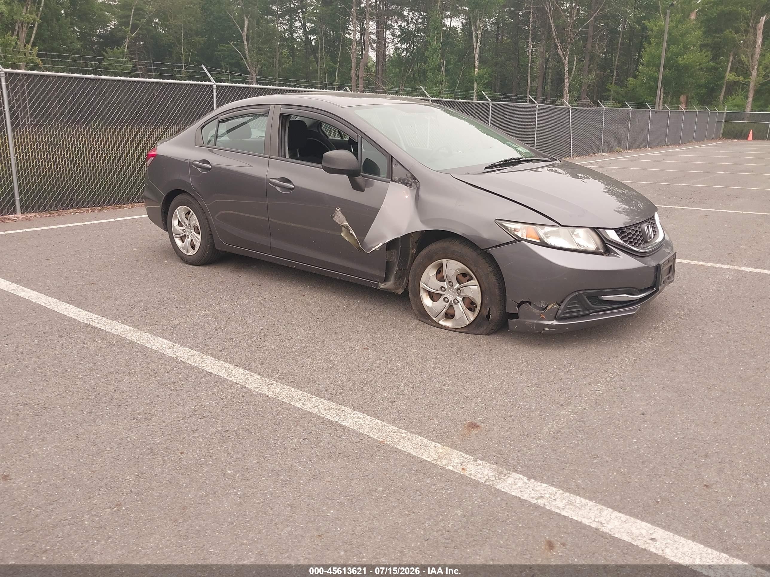 2013 Honda Civic Lx Серый vin: 2HGFB2F56DH589688