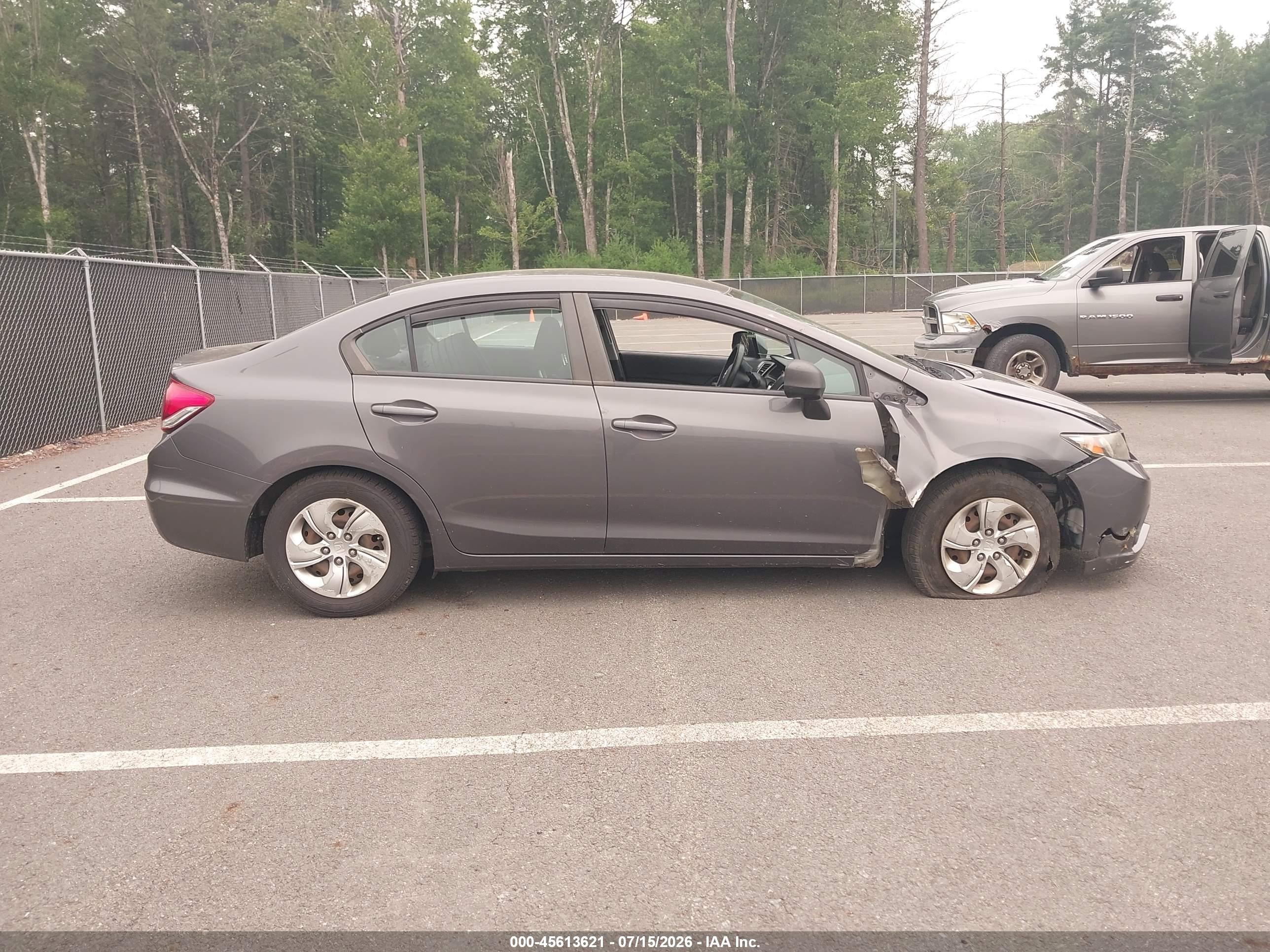 2013 Honda Civic Lx Gray vin: 2HGFB2F56DH589688