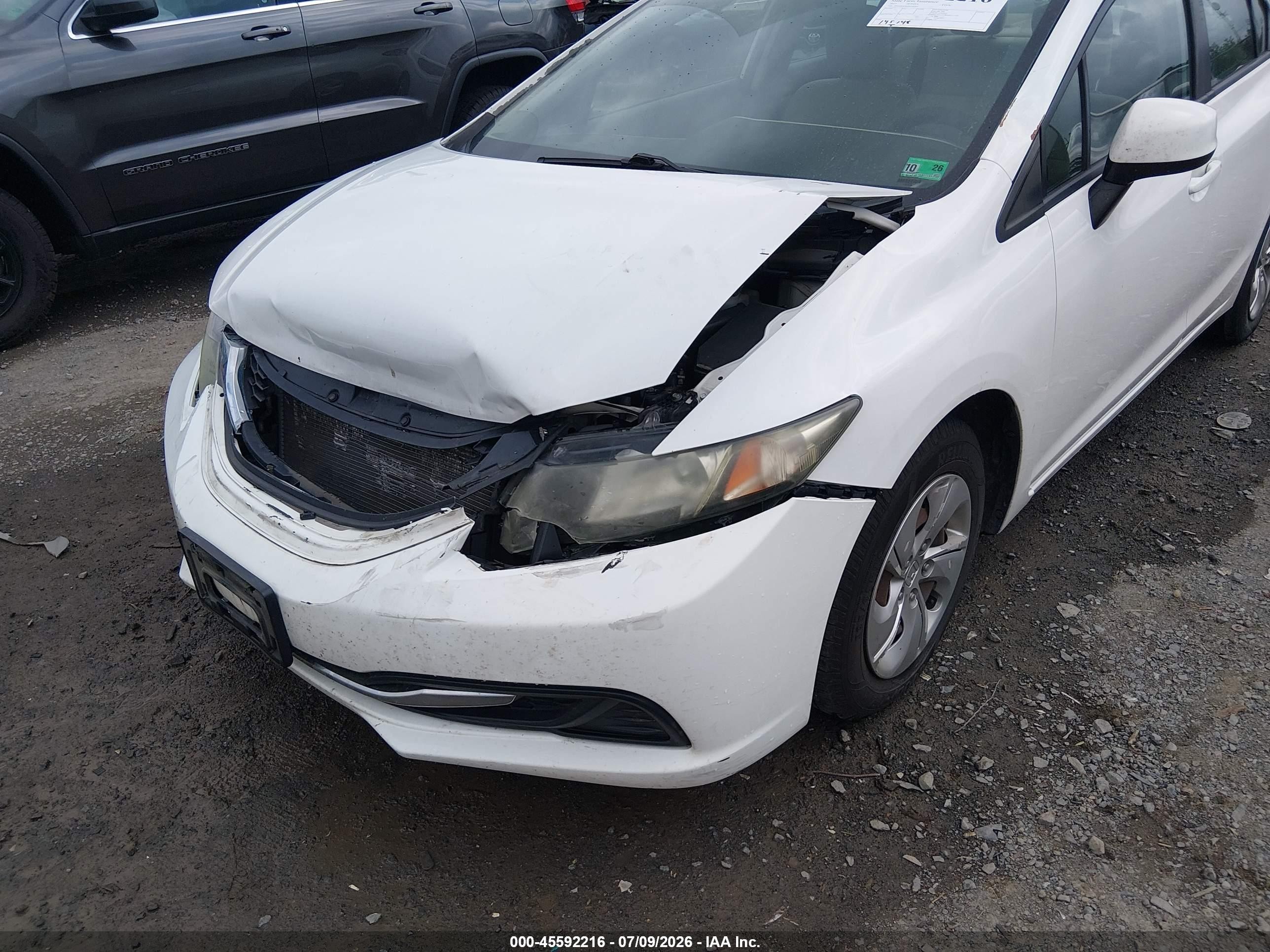2013 Honda Civic Lx White vin: 2HGFB2F56DH596284