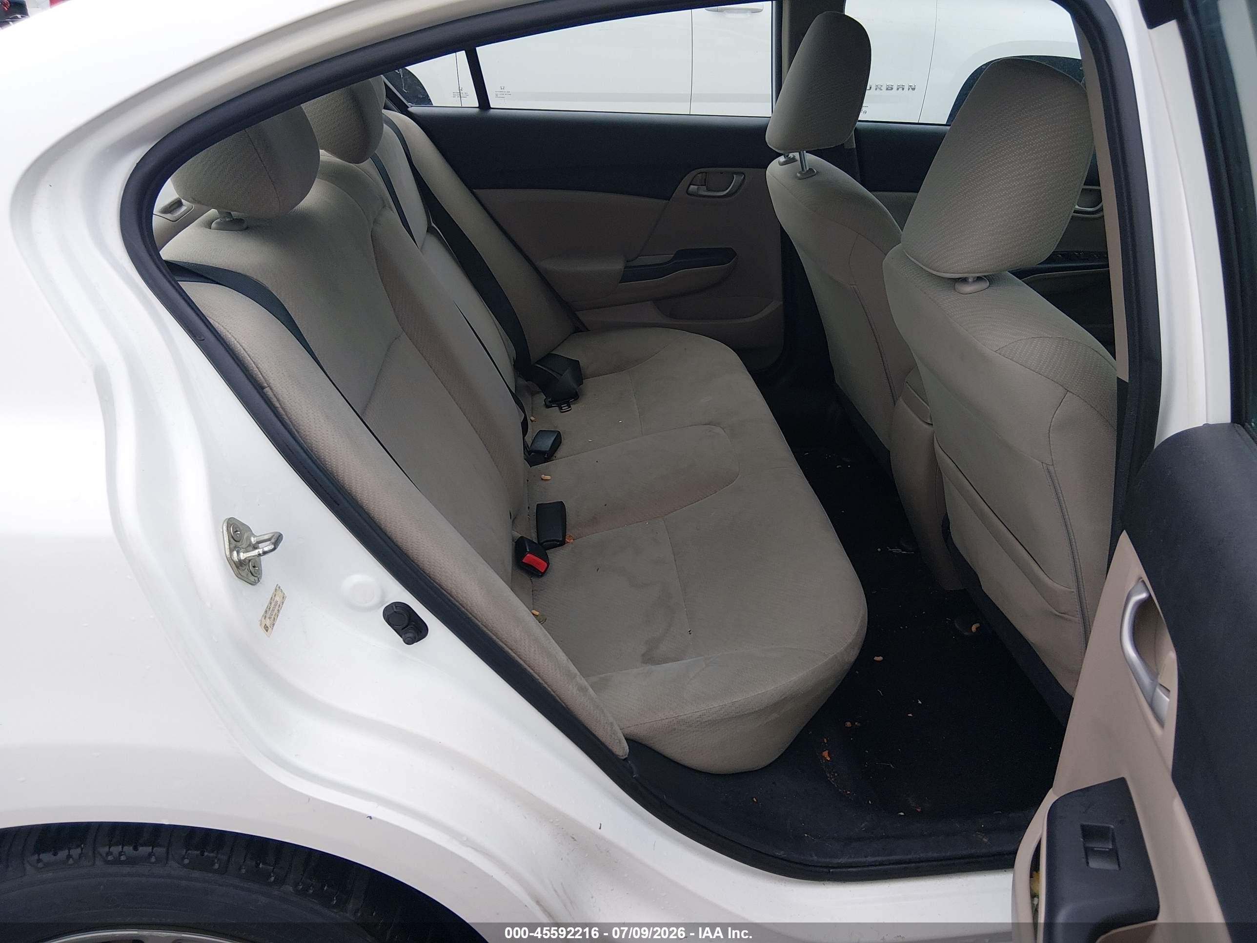 2013 Honda Civic Lx White vin: 2HGFB2F56DH596284