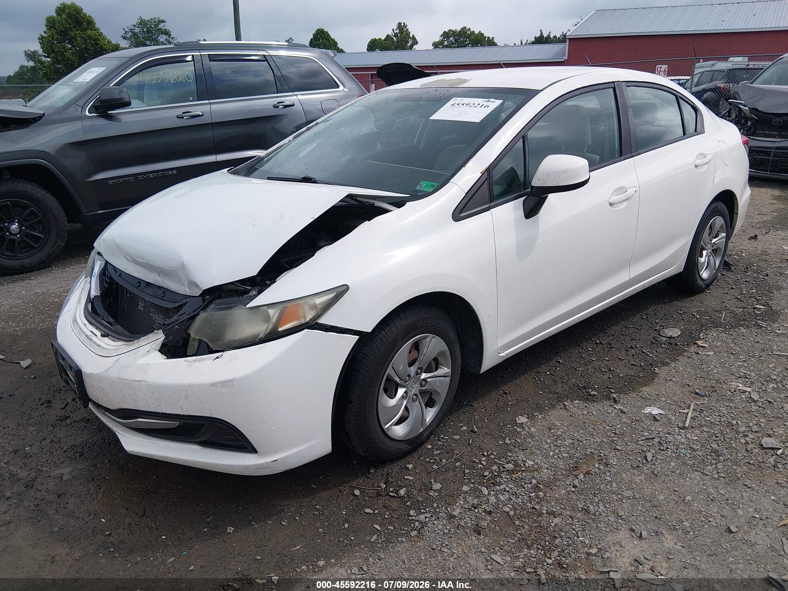 2013 Honda Civic Lx White vin: 2HGFB2F56DH596284