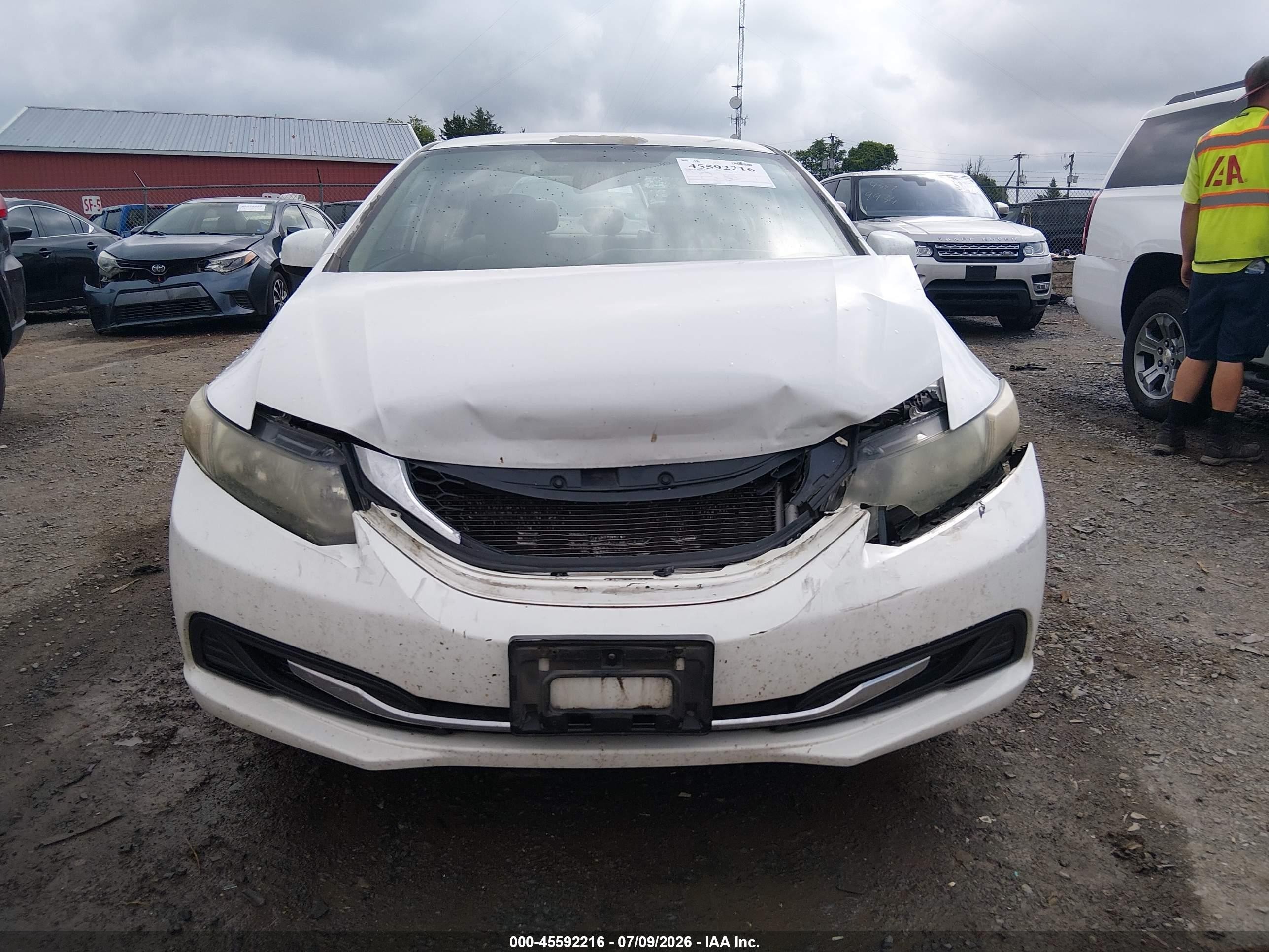 2013 Honda Civic Lx White vin: 2HGFB2F56DH596284