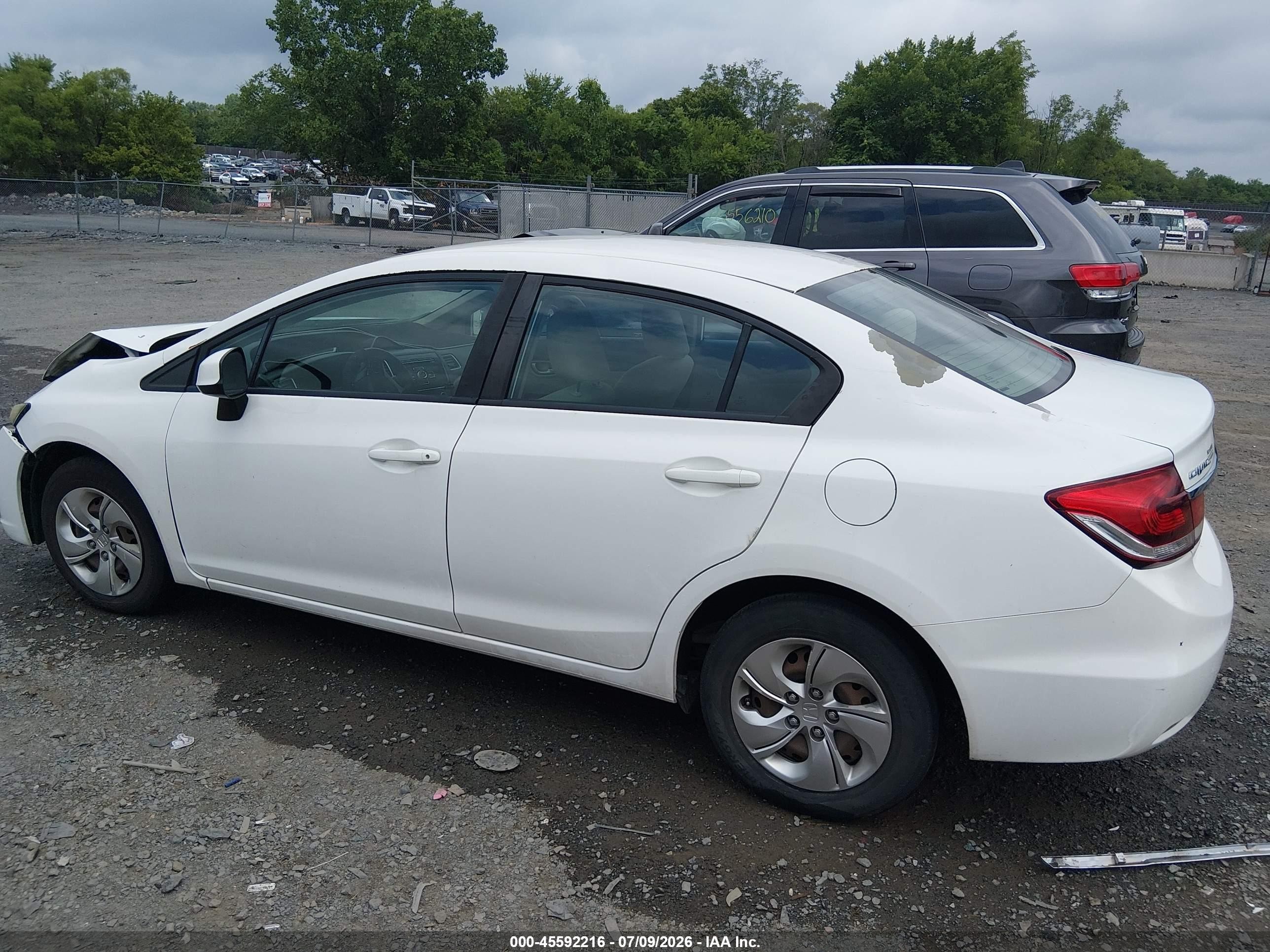 2013 Honda Civic Lx White vin: 2HGFB2F56DH596284