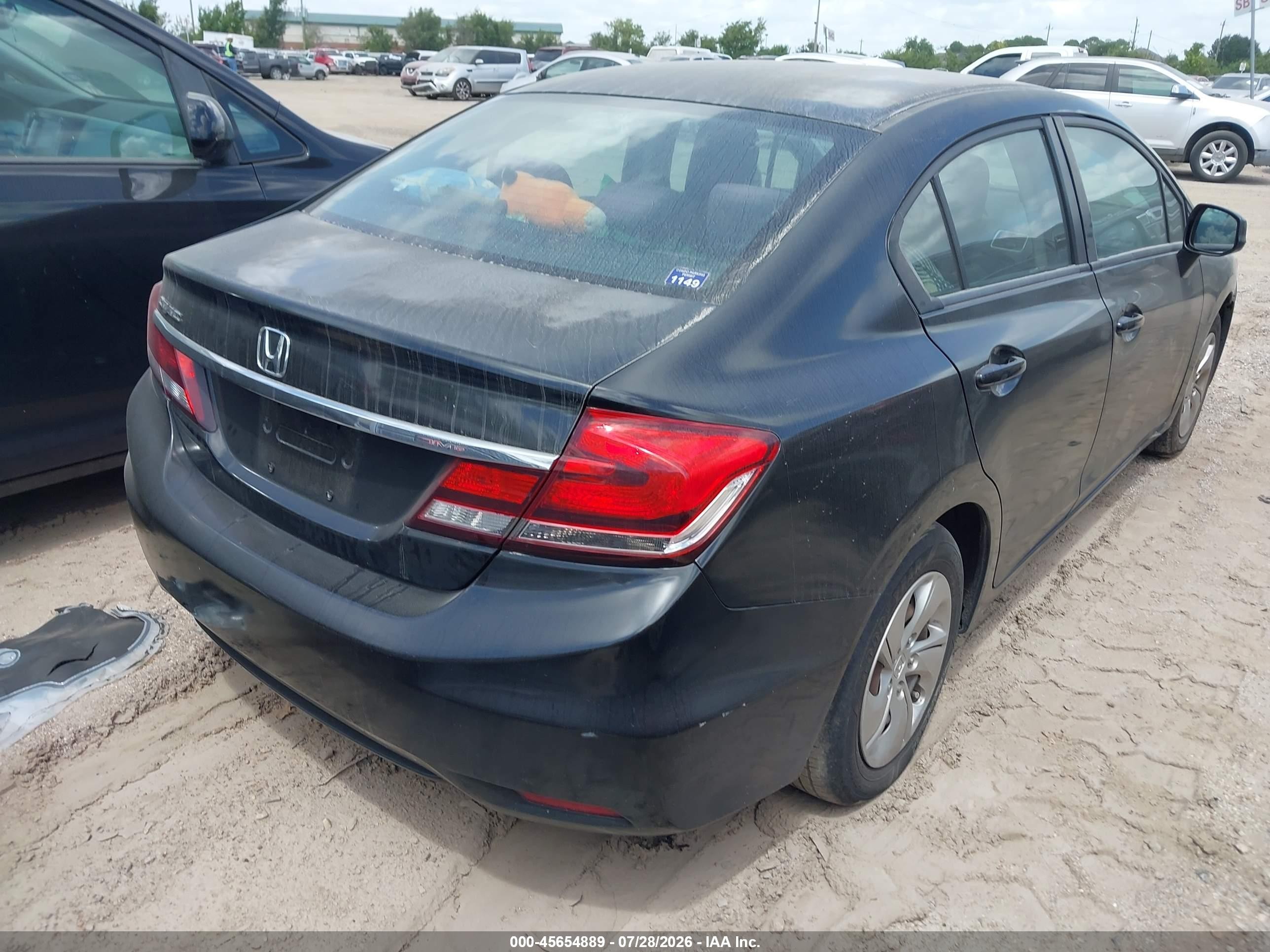 2013 Honda Civic Lx Черный vin: 2HGFB2F56DH597709