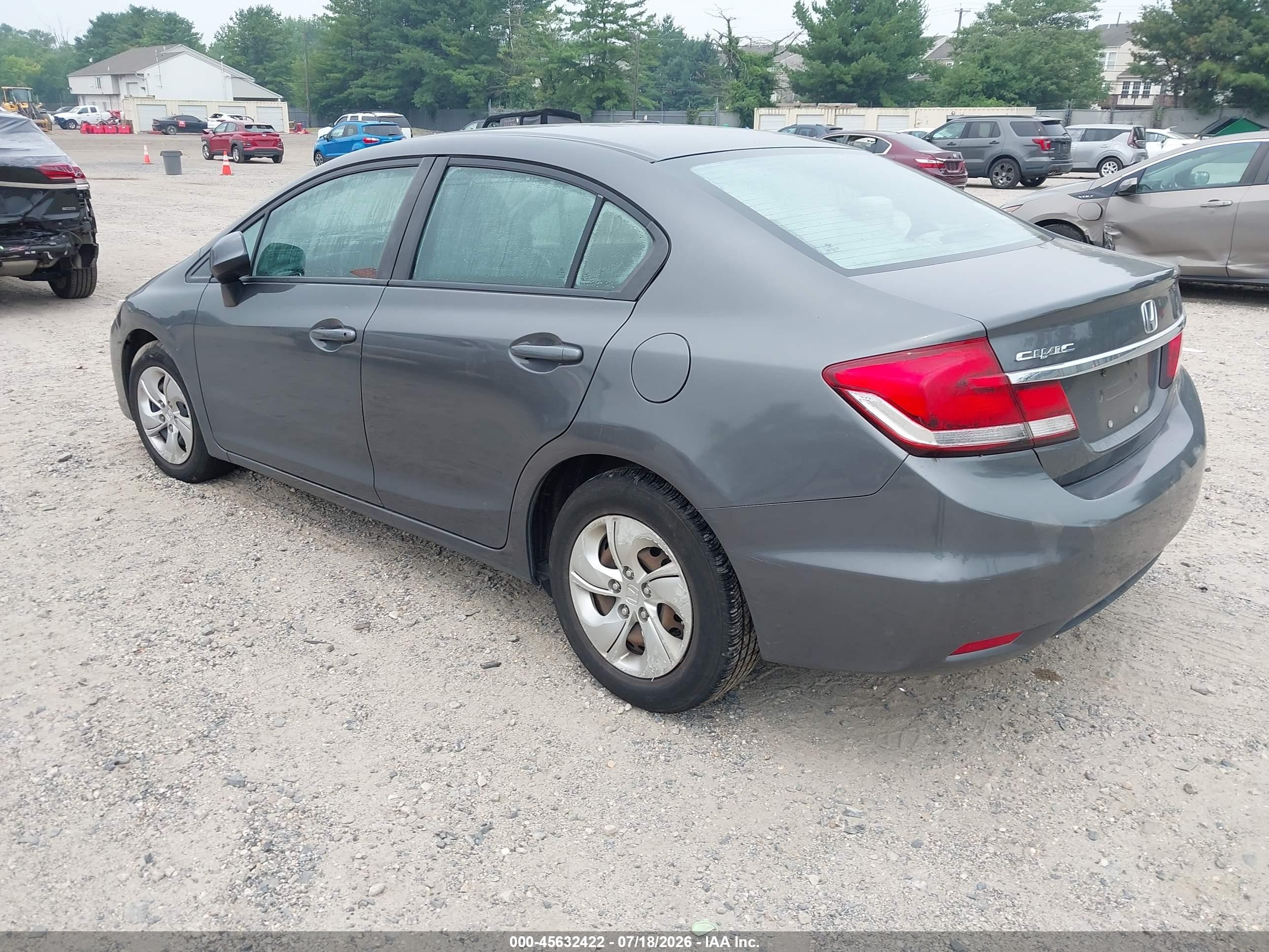 2013 Honda Civic Lx Gray vin: 2HGFB2F56DH598553
