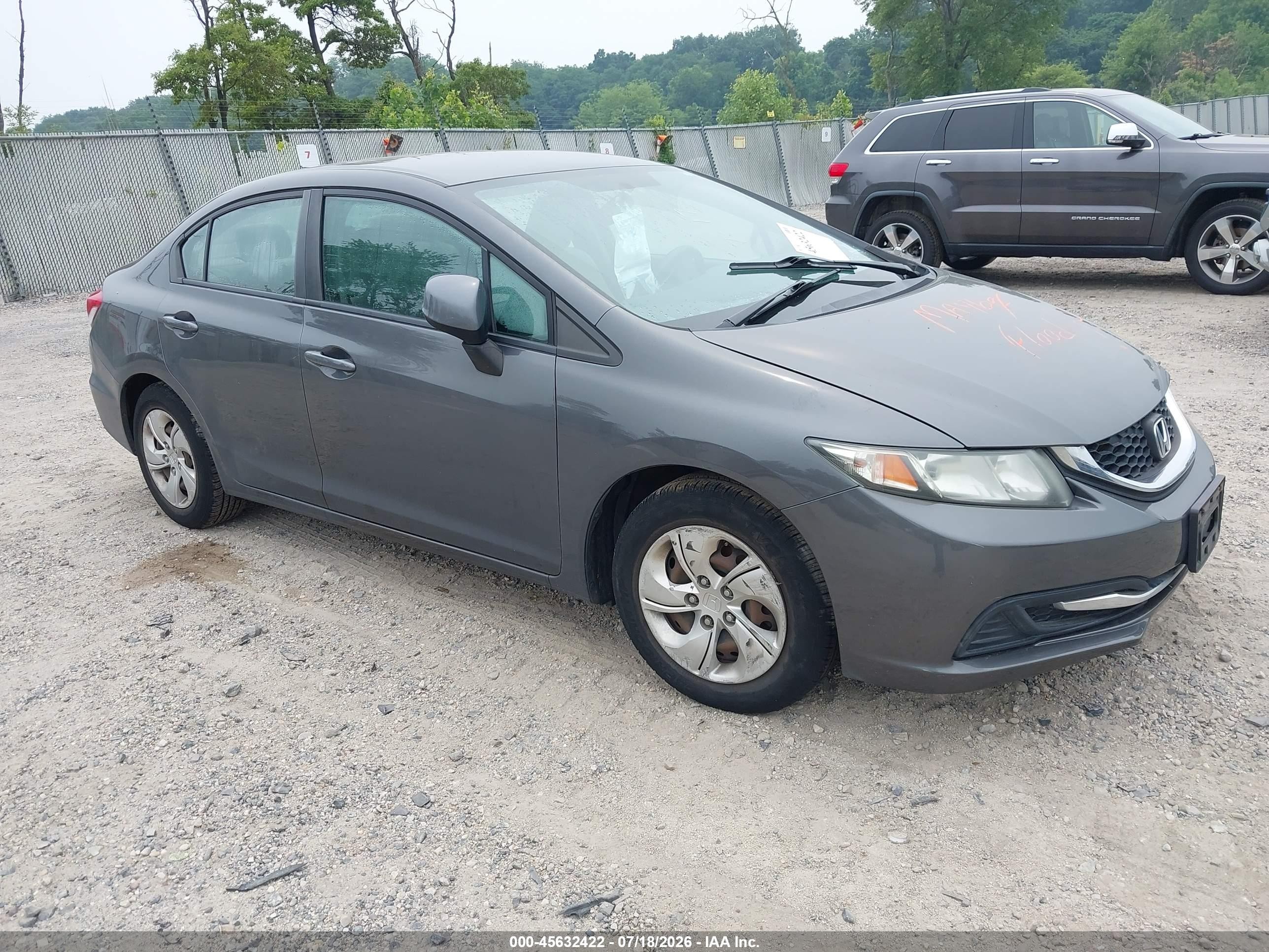 2013 Honda Civic Lx Gray vin: 2HGFB2F56DH598553
